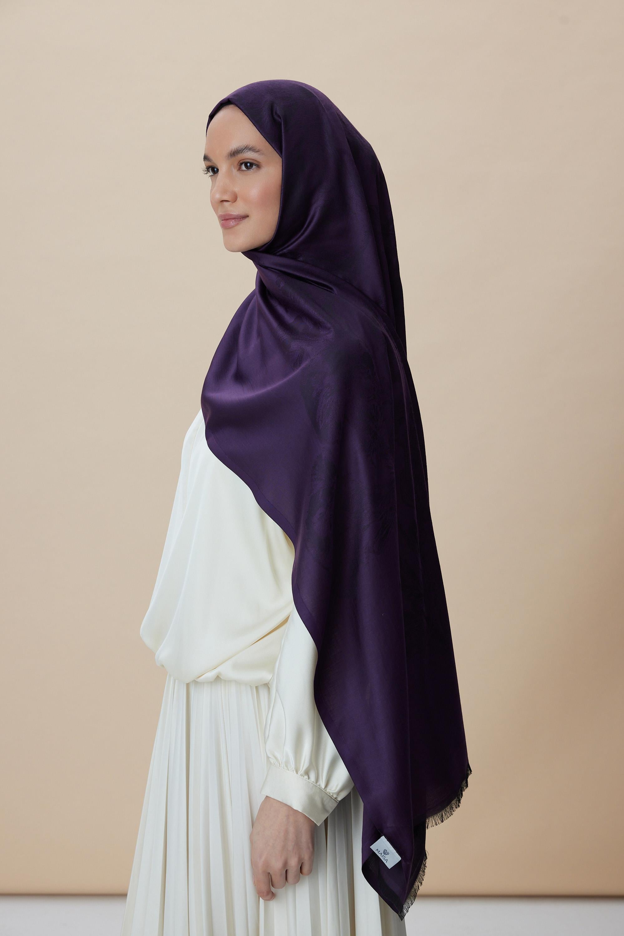 JADE JAKARLI MODAL İPEK ŞAL 70*200 CM - MOR