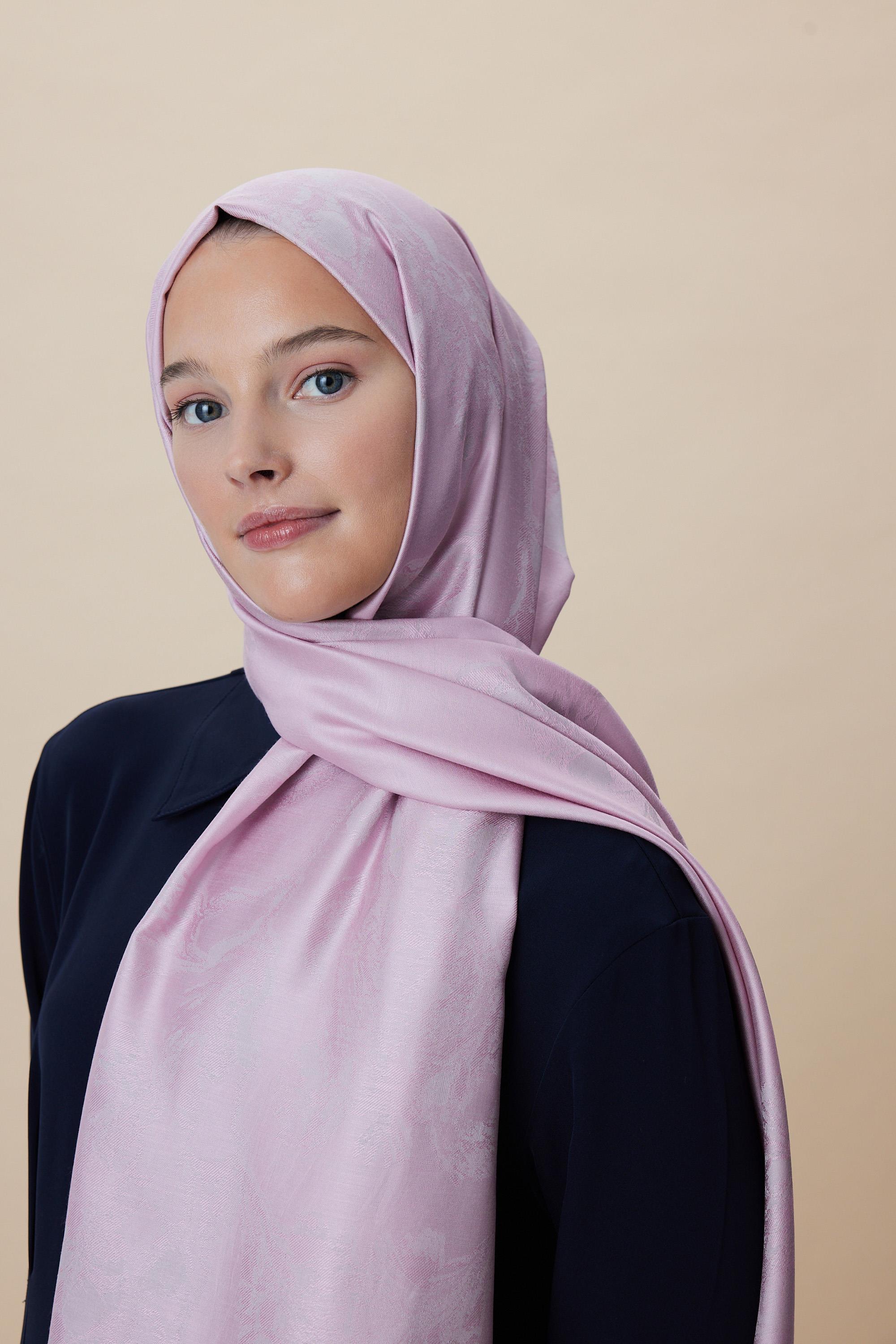 JADE JAKARLI MODAL İPEK ŞAL 70*200 CM - PEMBE