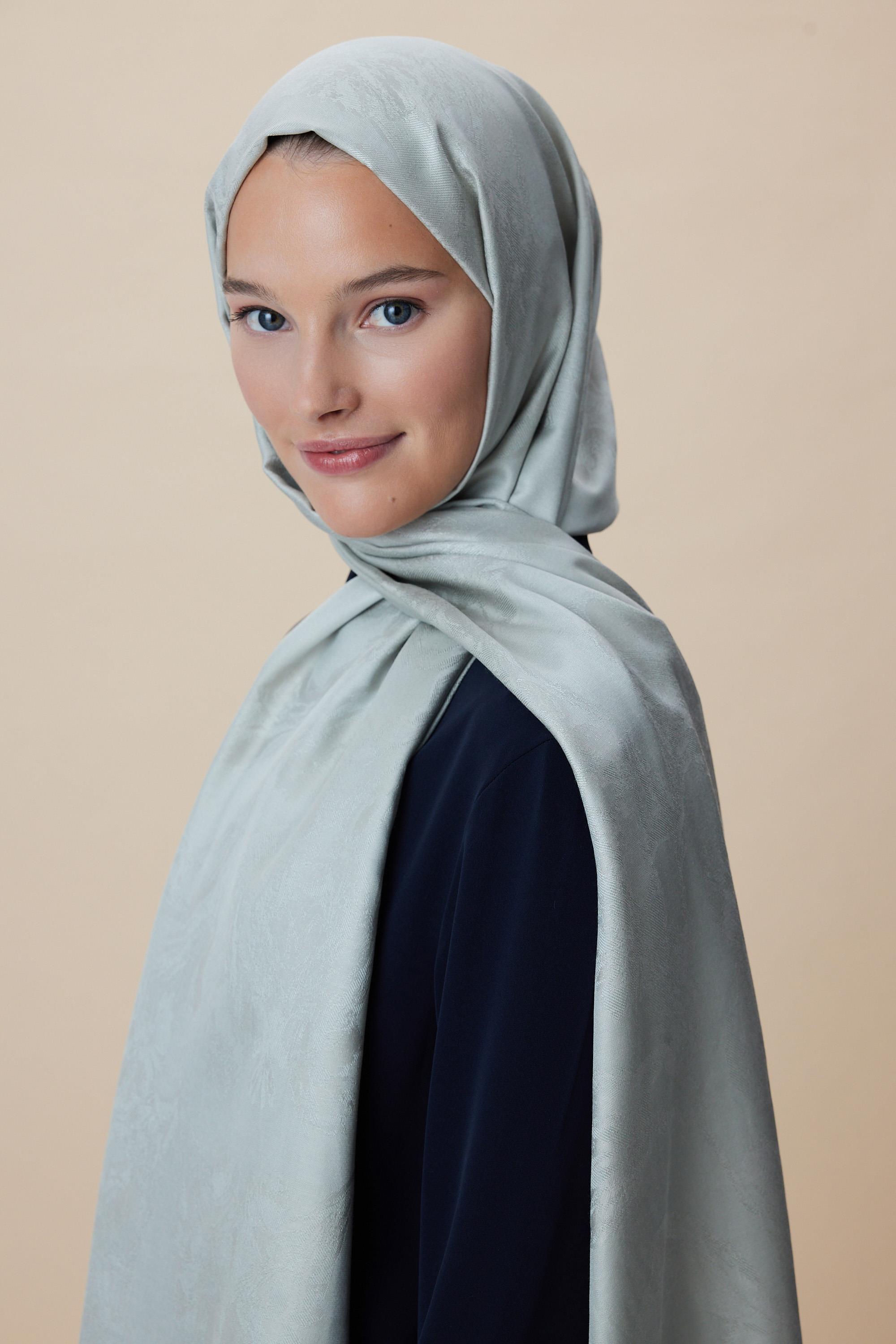 JADE JAKARLI MODAL İPEK ŞAL 70*200 CM - SU YEŞİLİ