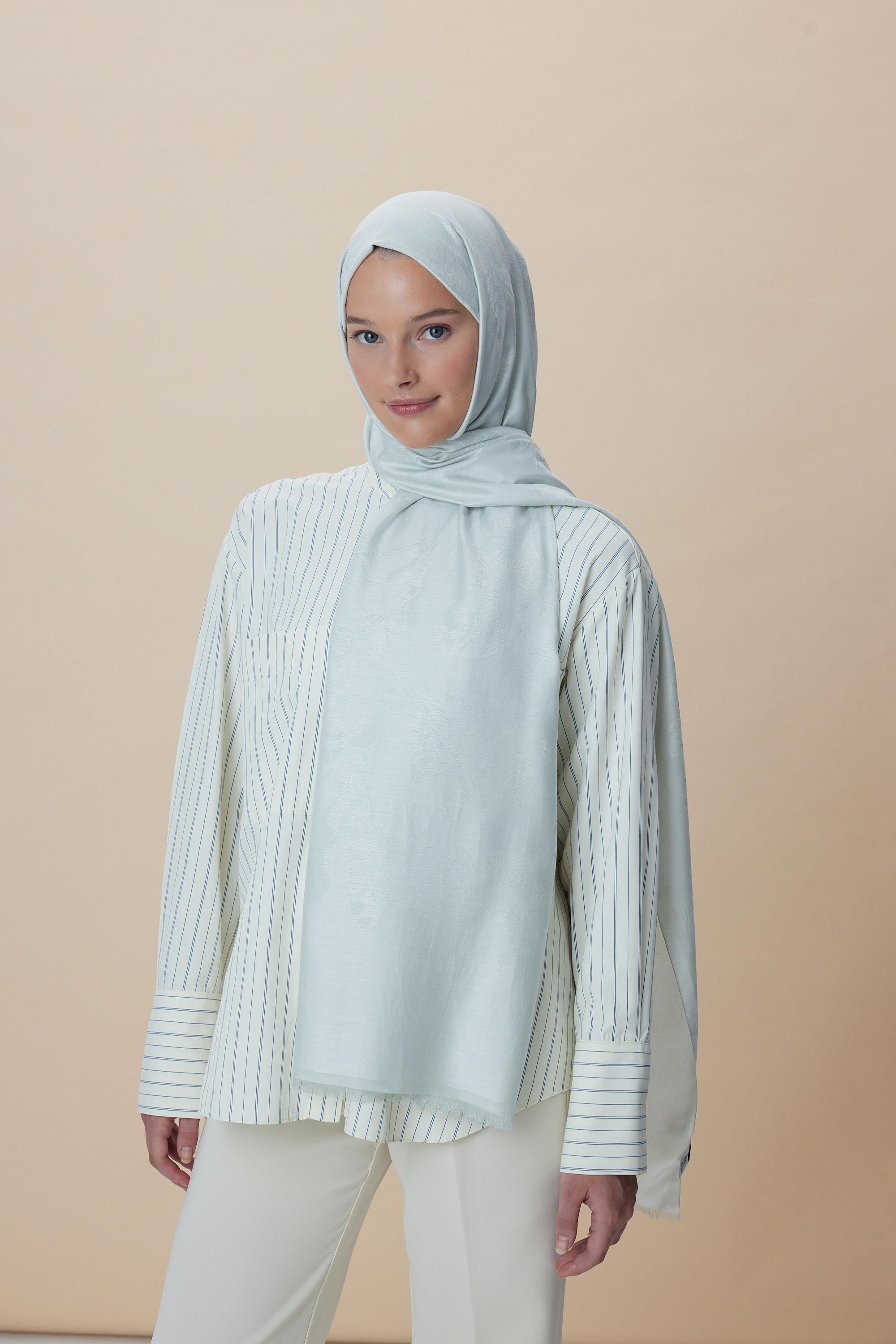 JADE JAKARLI MODAL İPEK ŞAL 70*200 CM - SU MAVİSİ