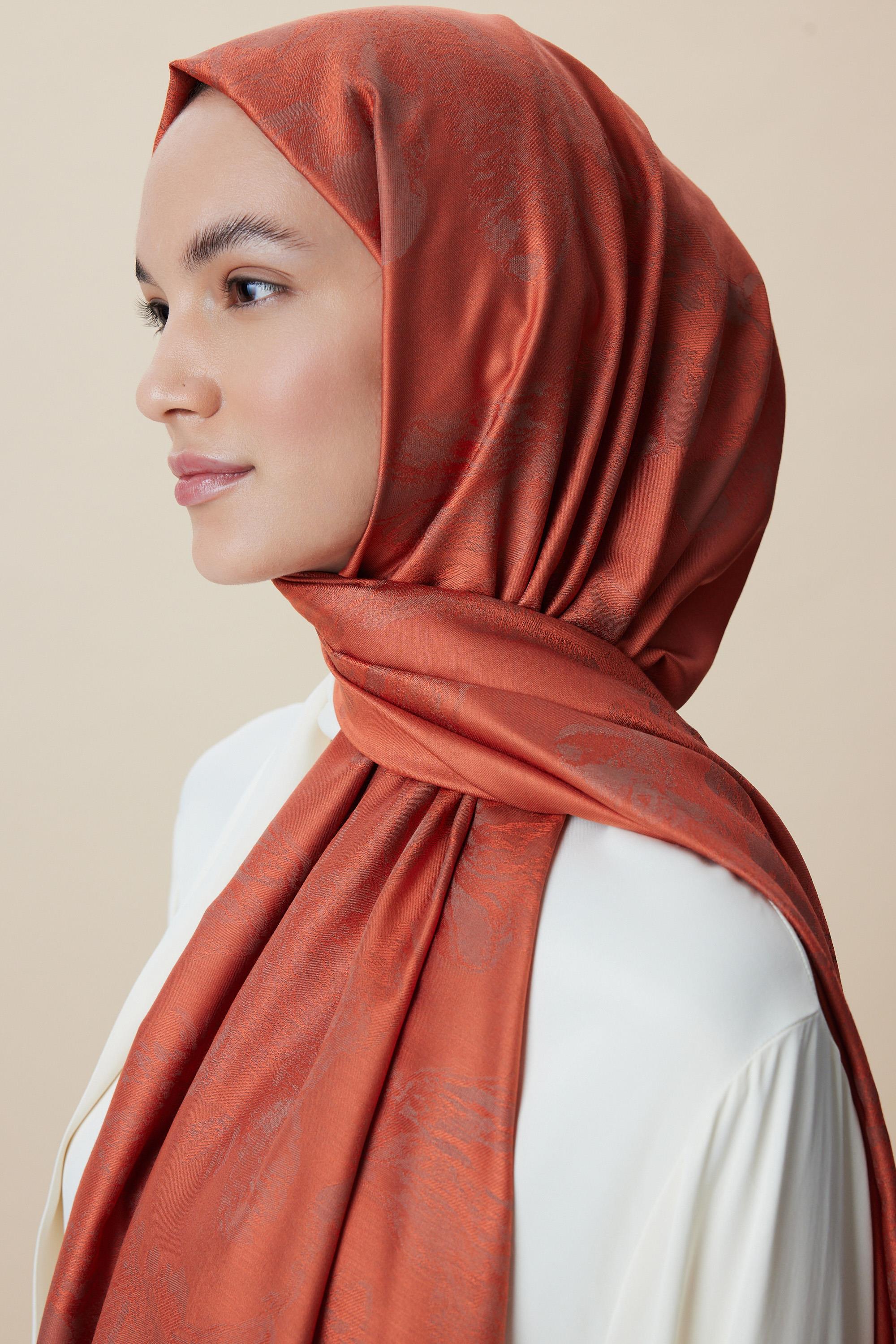 JADE JAKARLI MODAL İPEK ŞAL 70*200 CM - ŞEFTALİ