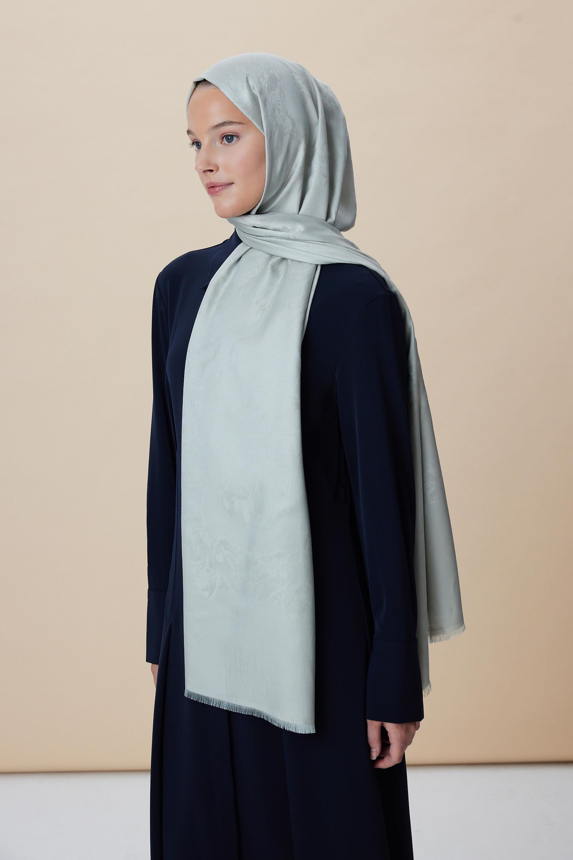 JADE JAKARLI MODAL İPEK ŞAL 70*200 CM - SU YEŞİLİ