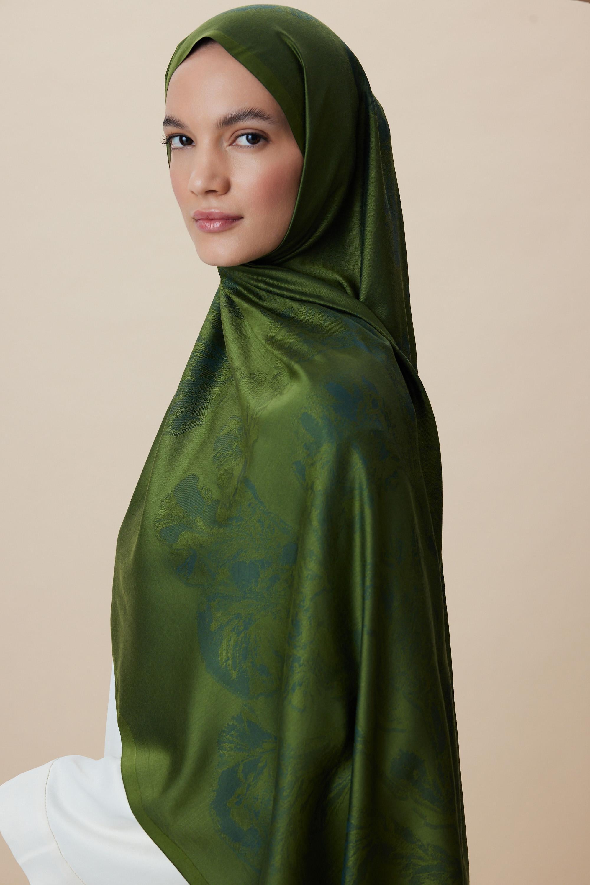 JADE JAKARLI MODAL İPEK ŞAL 70*200 CM - YEŞİL