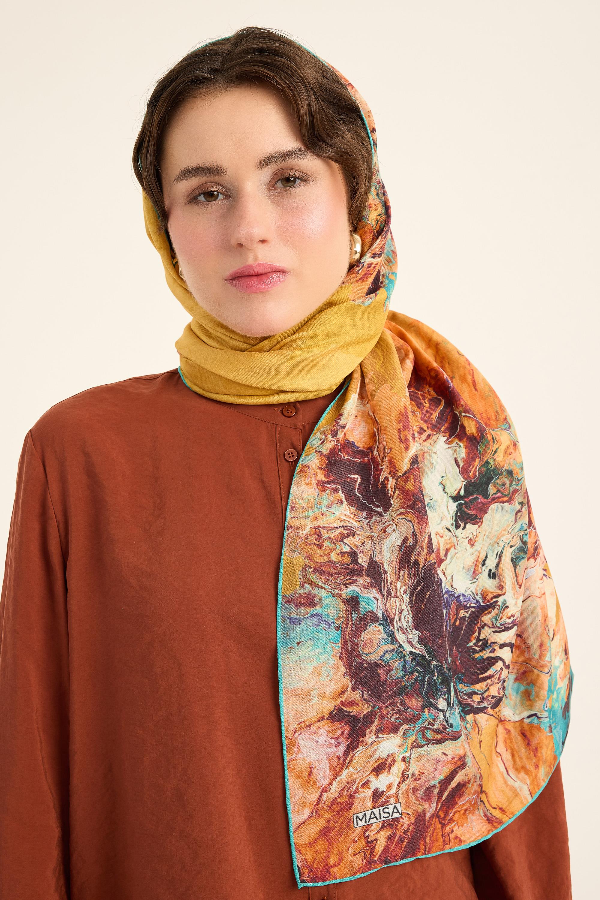 KATRE PAMUK İPEK ŞAL 70*190 CM - SARI