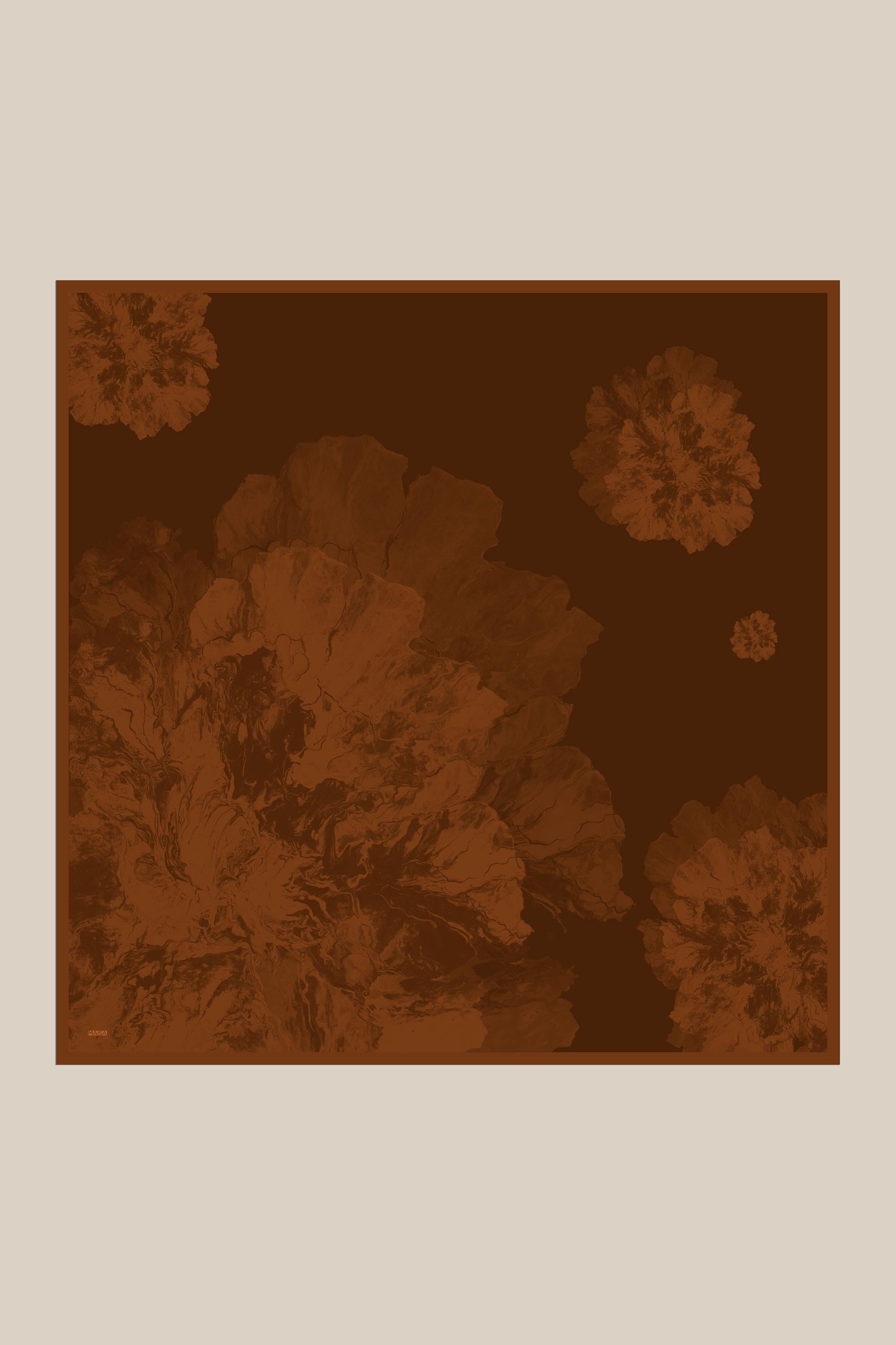 KATRE TİVİL İPEK EŞARP 90*90 CM - TABA