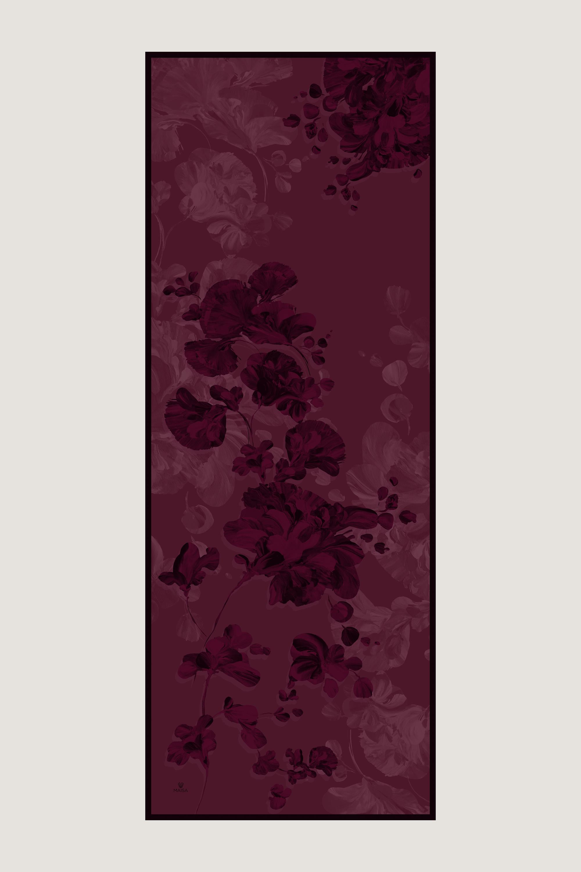 KEHRİBAR KREP İPEK ŞAL 70*190 CM - MÜRDÜM