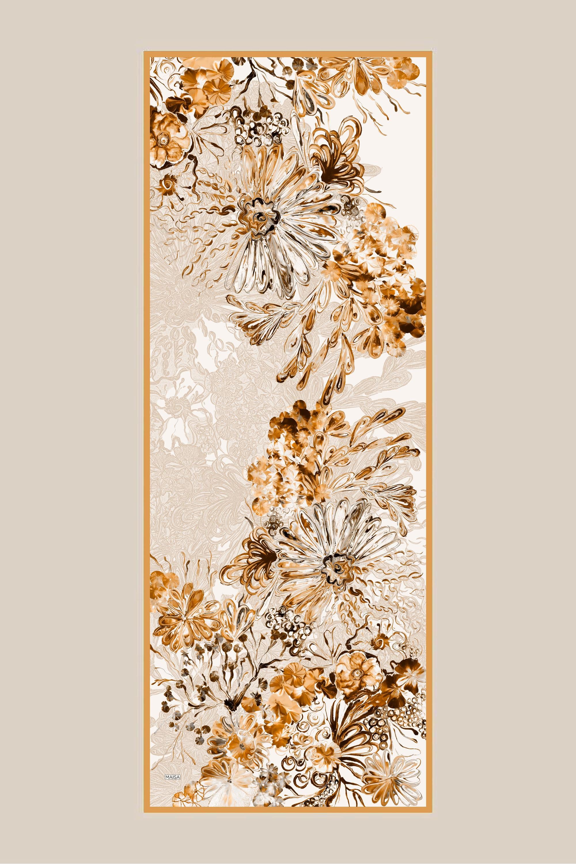 KORAL KREP İPEK ŞAL 70*190 CM - BEJ