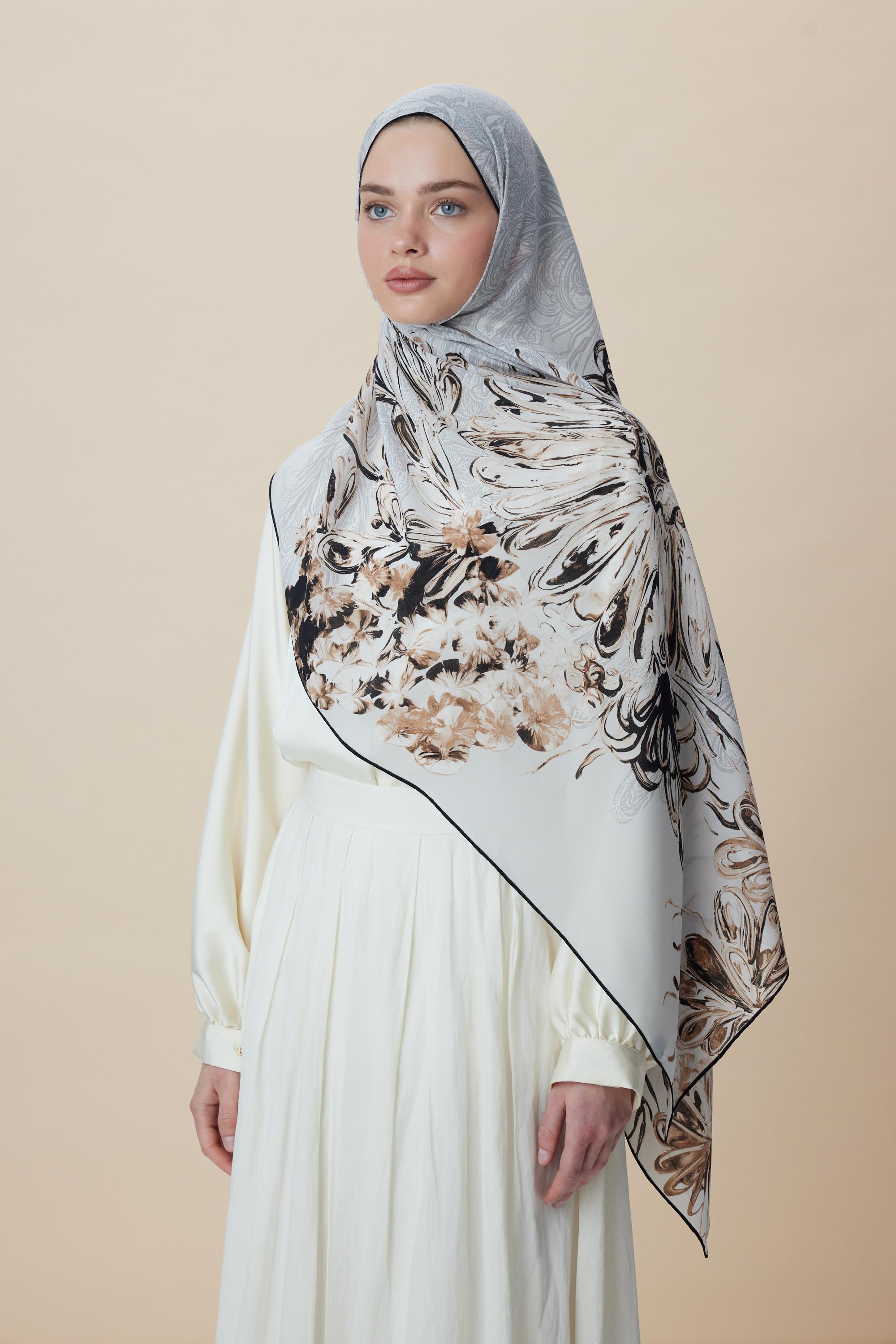 KORAL KREP İPEK ŞAL 70*190 CM - TAŞ