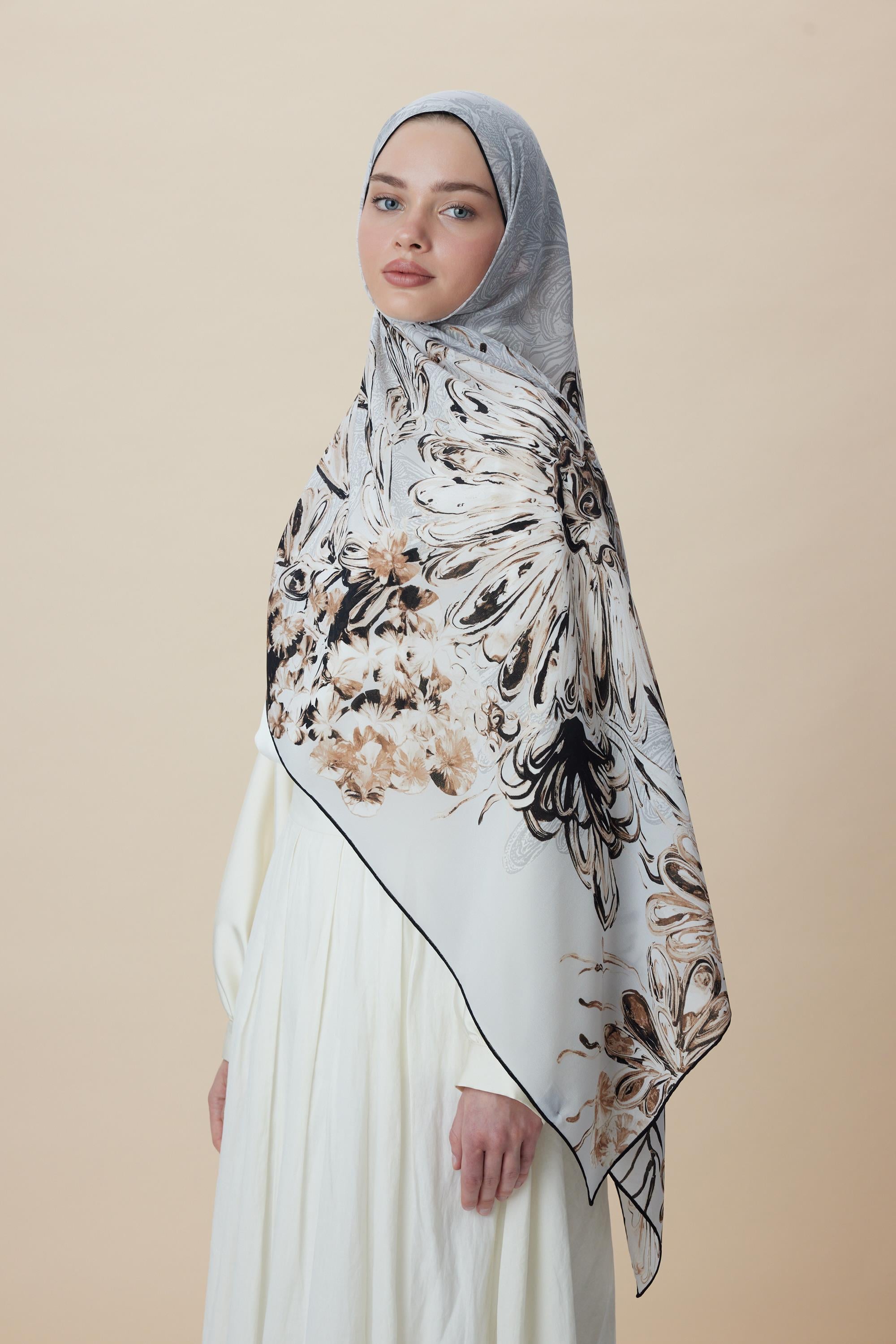 KORAL KREP İPEK ŞAL 70*190 CM - TAŞ