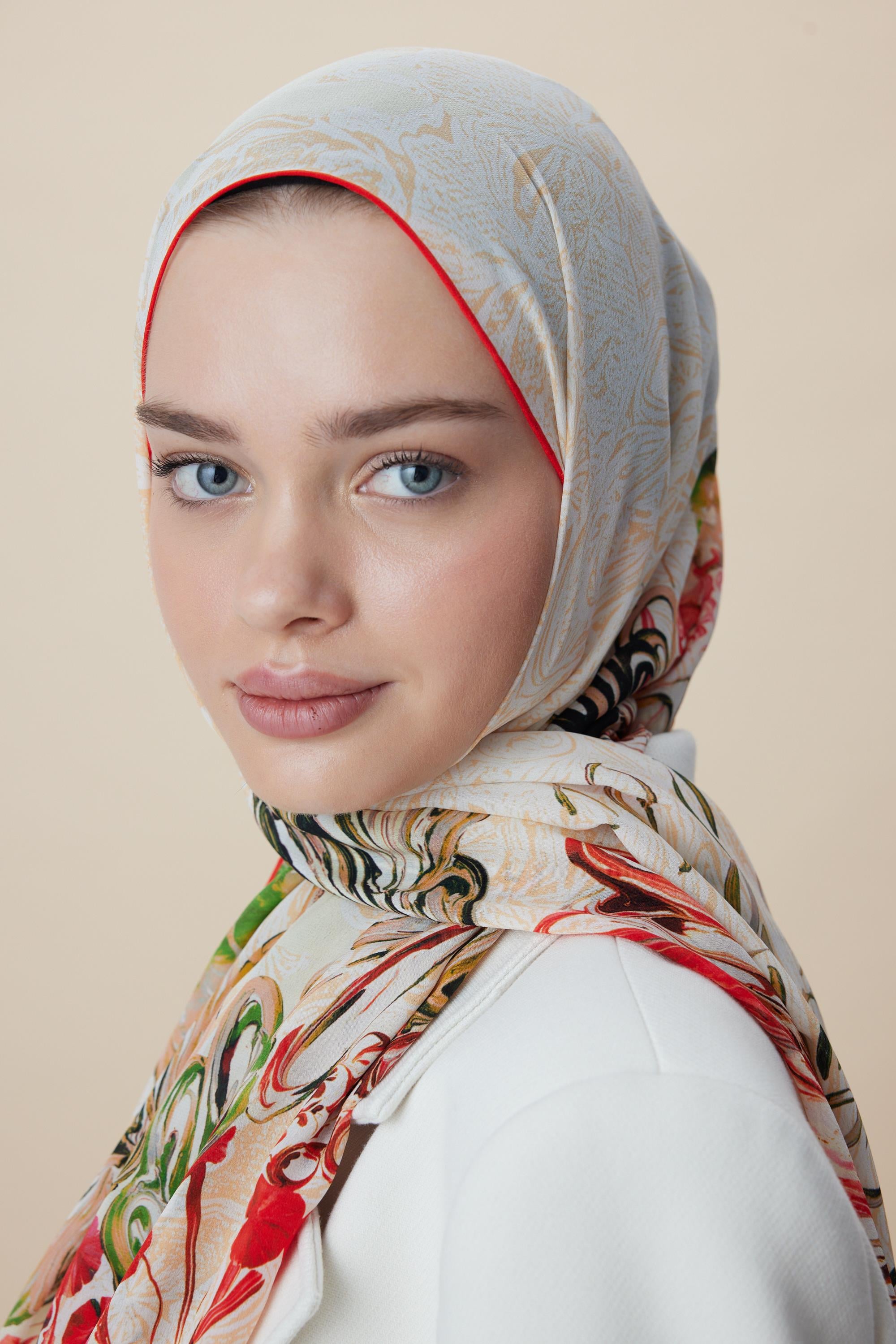KORAL KREP İPEK ŞAL 70*190 CM - YEŞİL