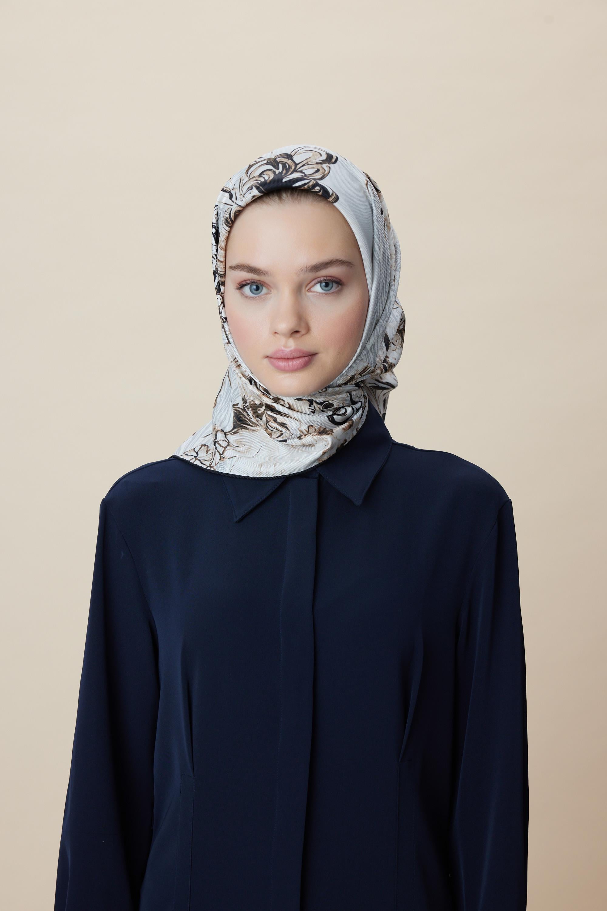 KORAL MULBERRY İPEK EŞARP 90*90 CM - TAŞ