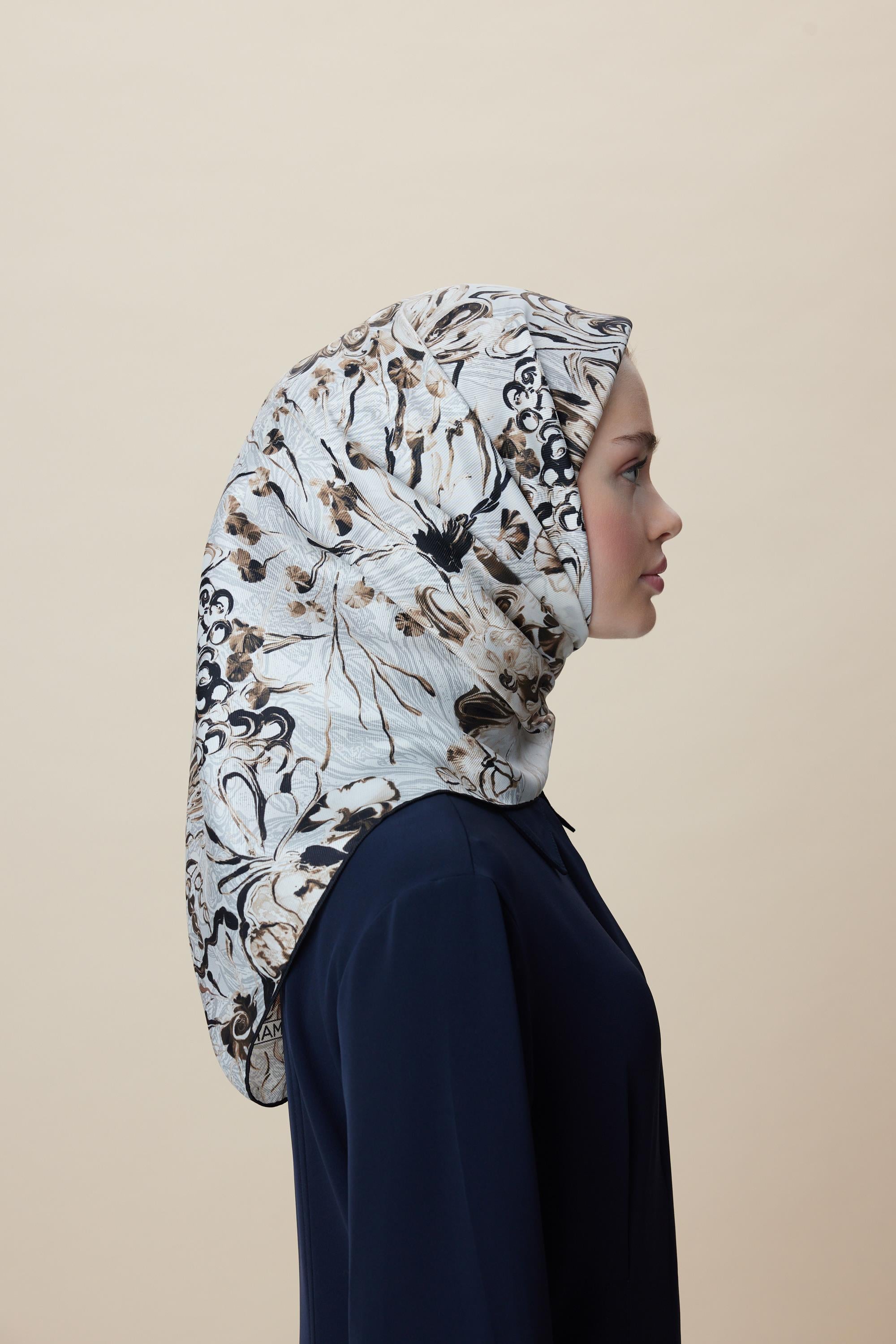 KORAL MULBERRY İPEK EŞARP 90*90 CM - TAŞ