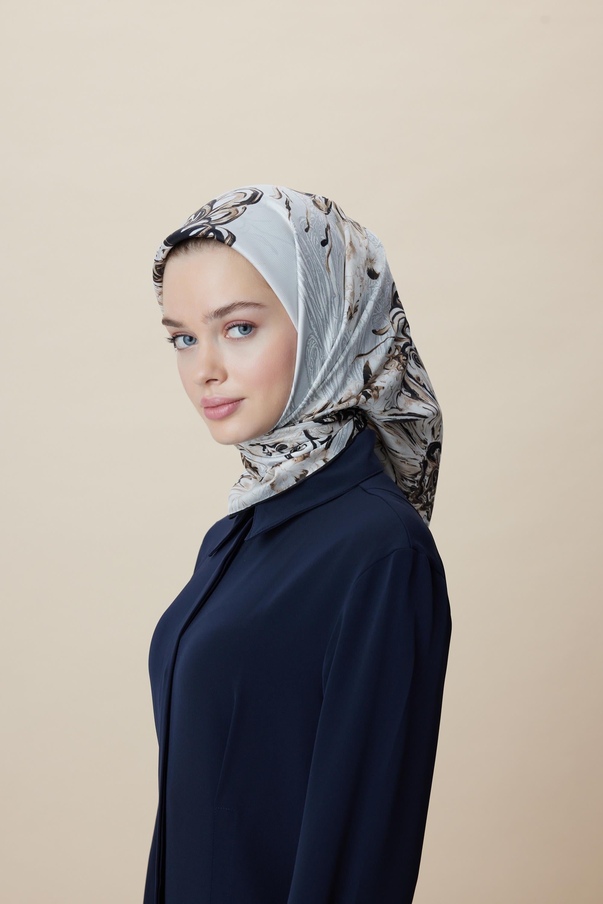 KORAL MULBERRY İPEK EŞARP 90*90 CM - TAŞ