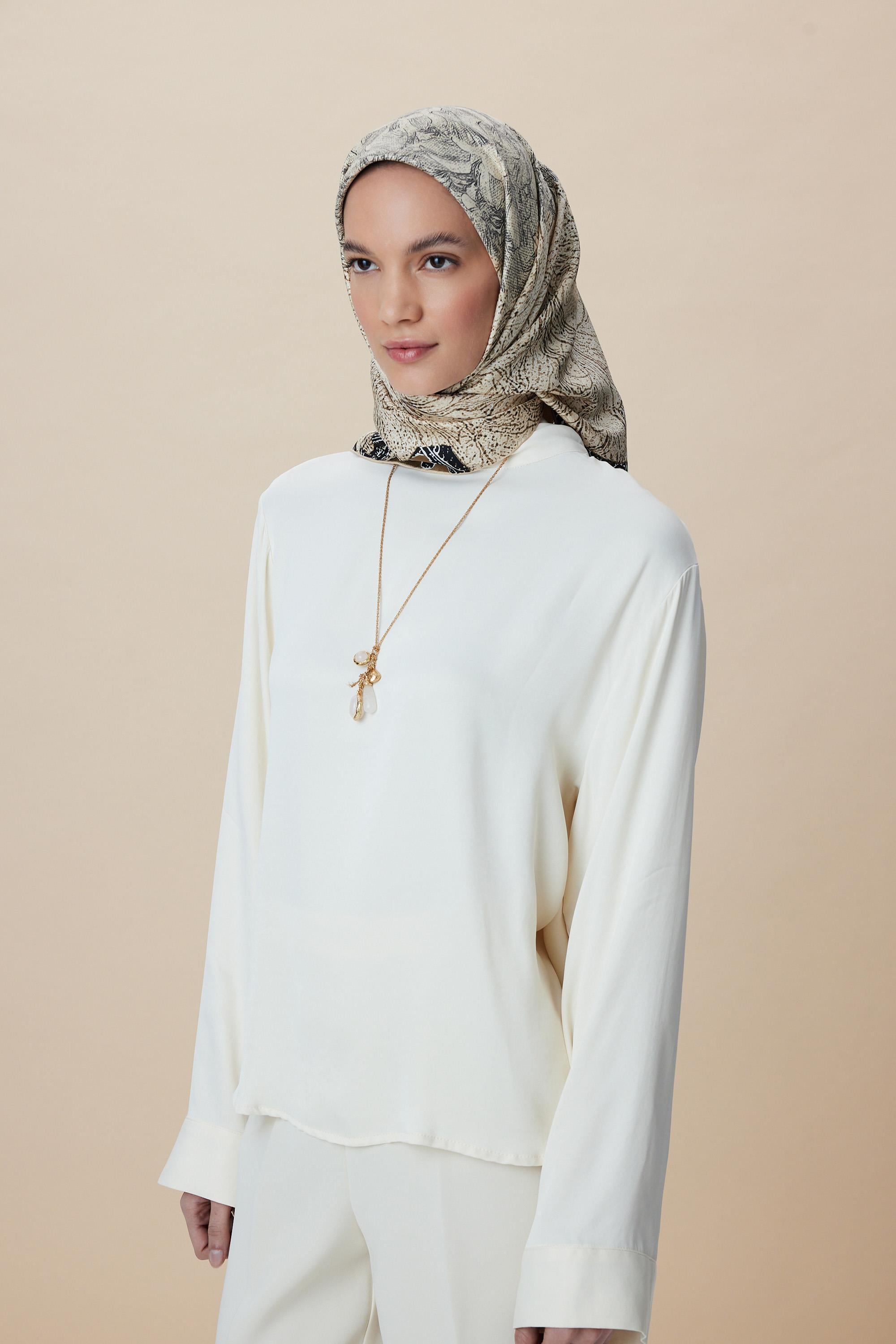 KÜN MULBERRY İPEK EŞARP 90*90 CM - HAKİ