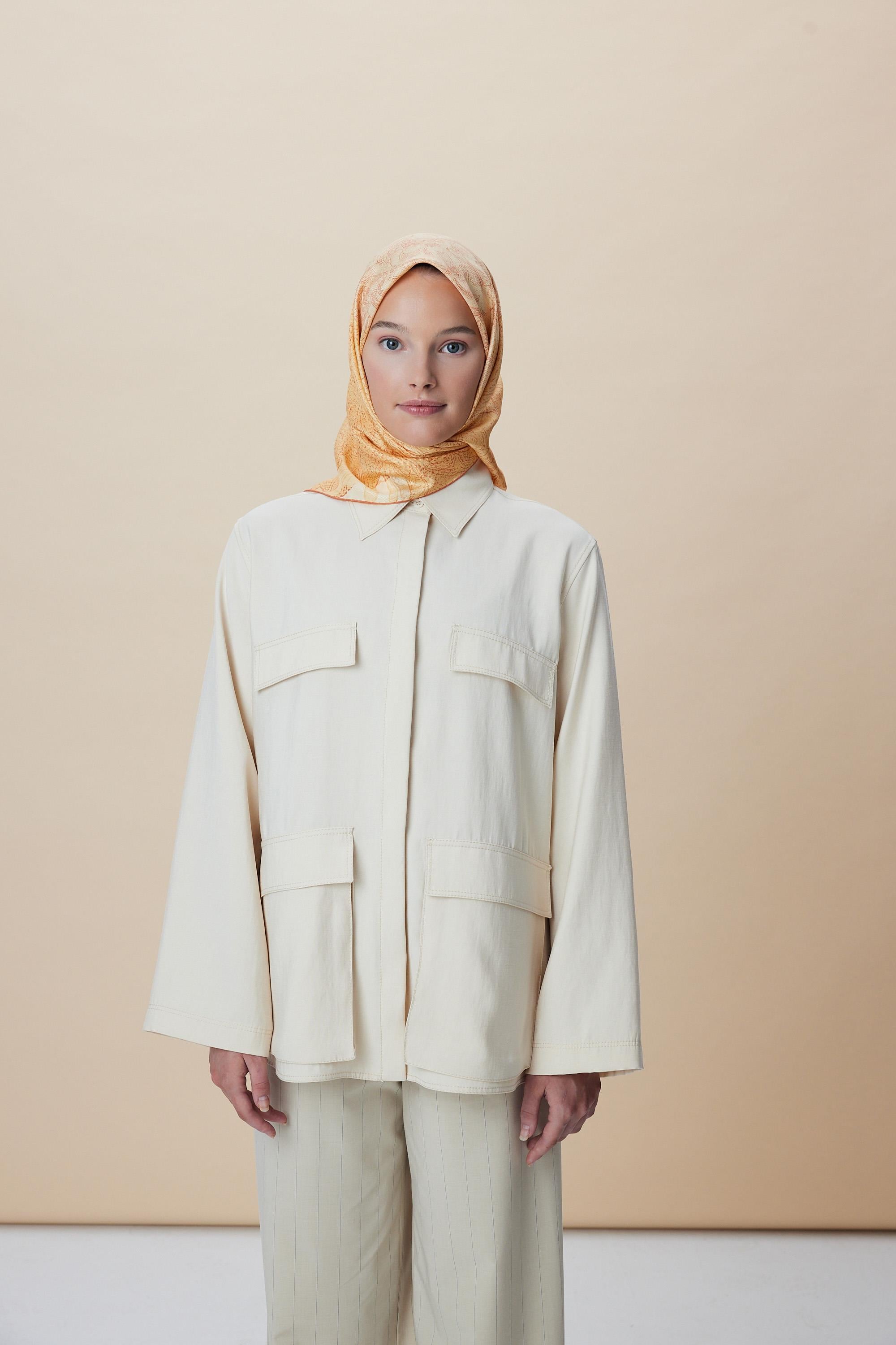KÜN MULBERRY İPEK EŞARP 90*90 CM - KAVUNİÇİ