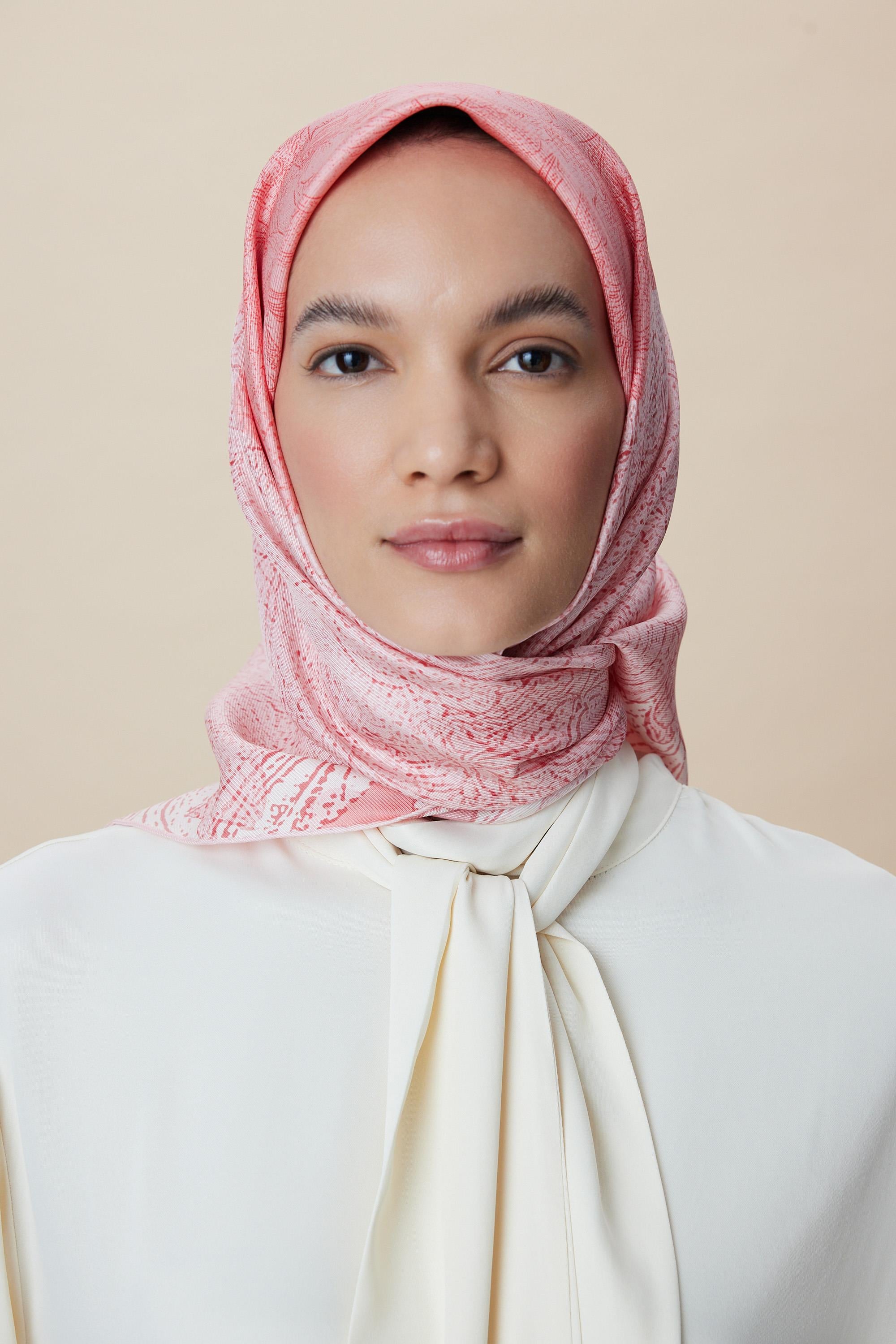 KÜN MULBERRY İPEK EŞARP 90*90 CM - PUDRA PEMBE