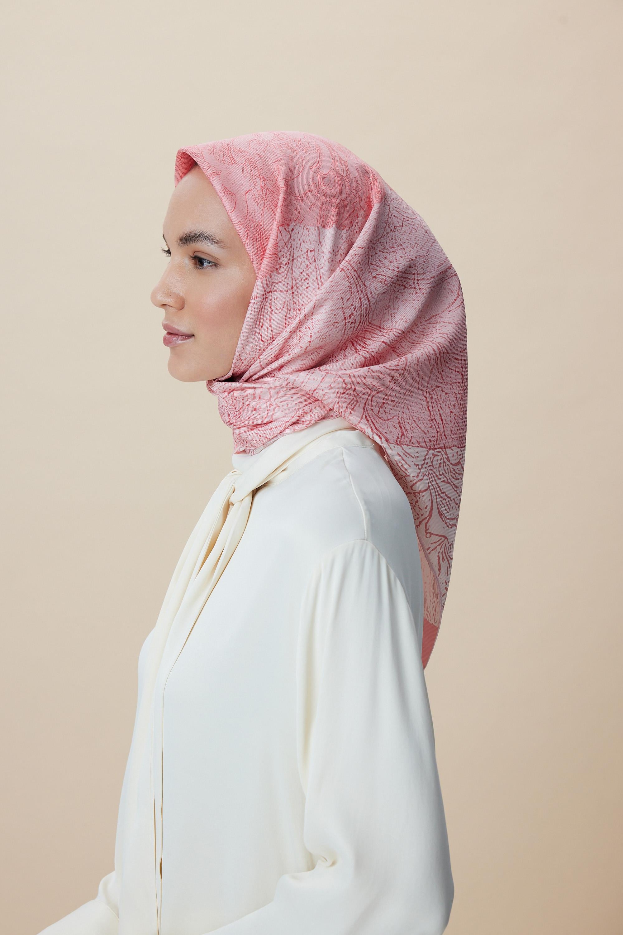 KÜN MULBERRY İPEK EŞARP 90*90 CM - PUDRA PEMBE
