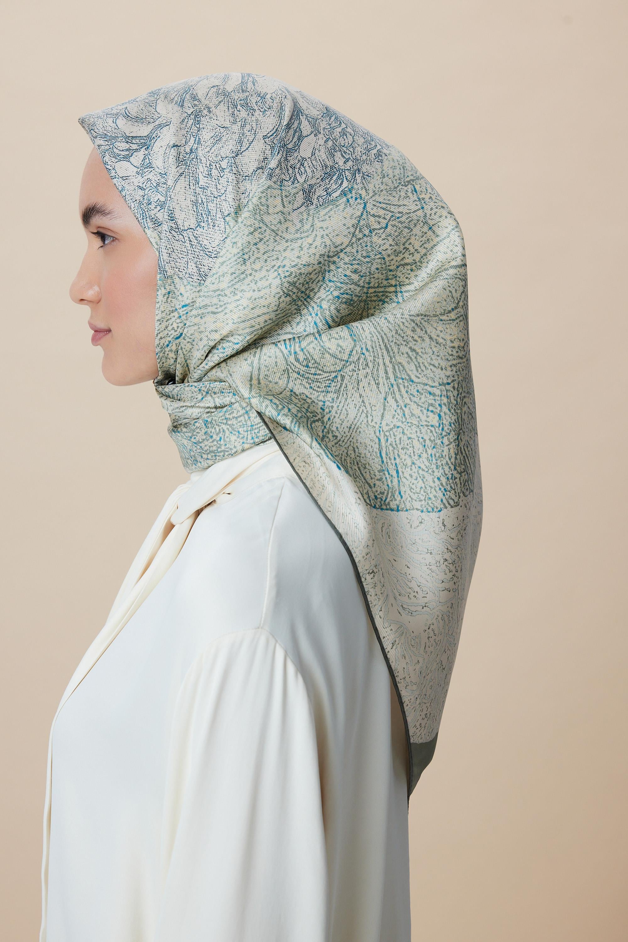 KÜN MULBERRY İPEK EŞARP 90*90 CM - YEŞİL
