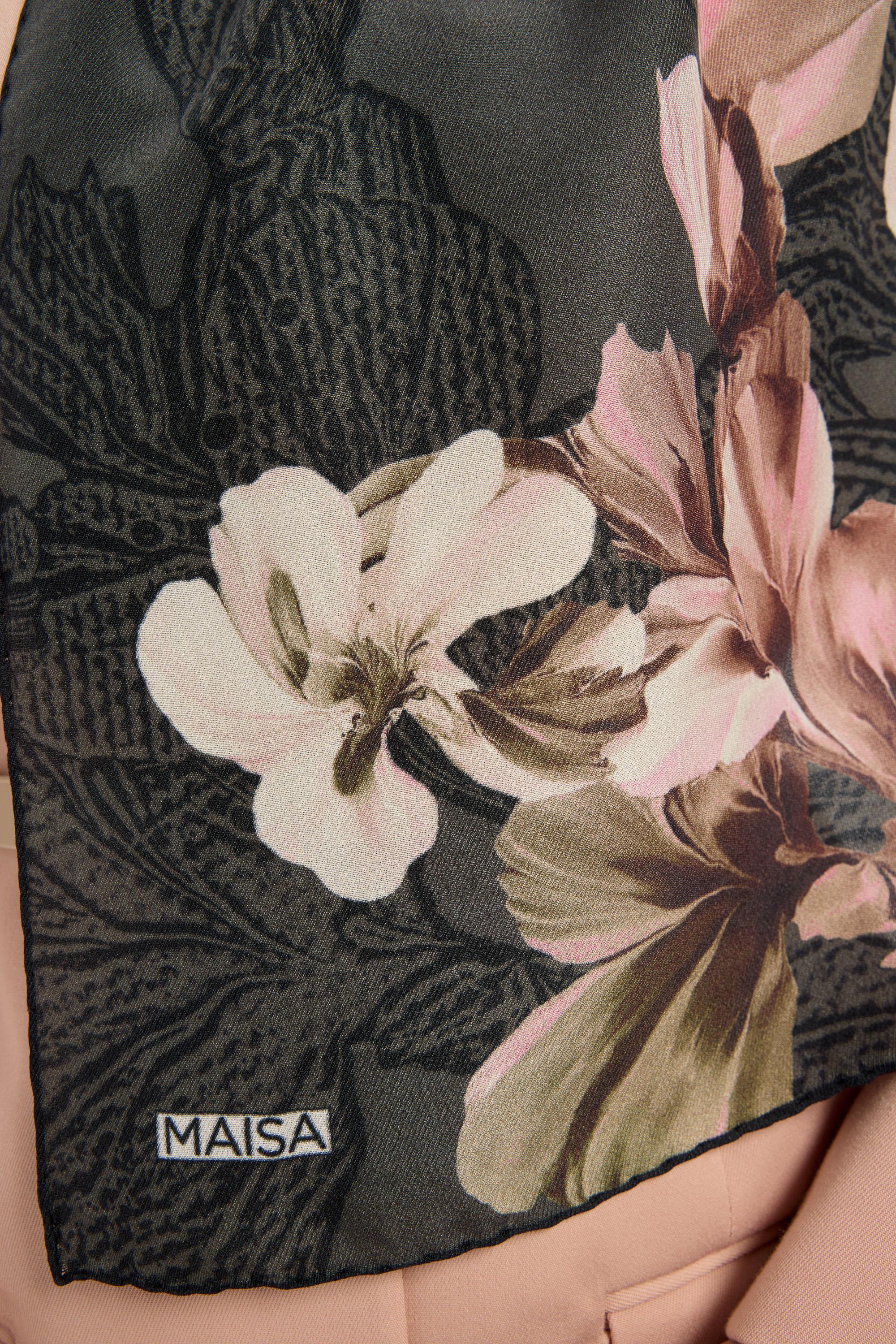 LAL PAMUK İPEK ŞAL 70*190 CM - FÜME