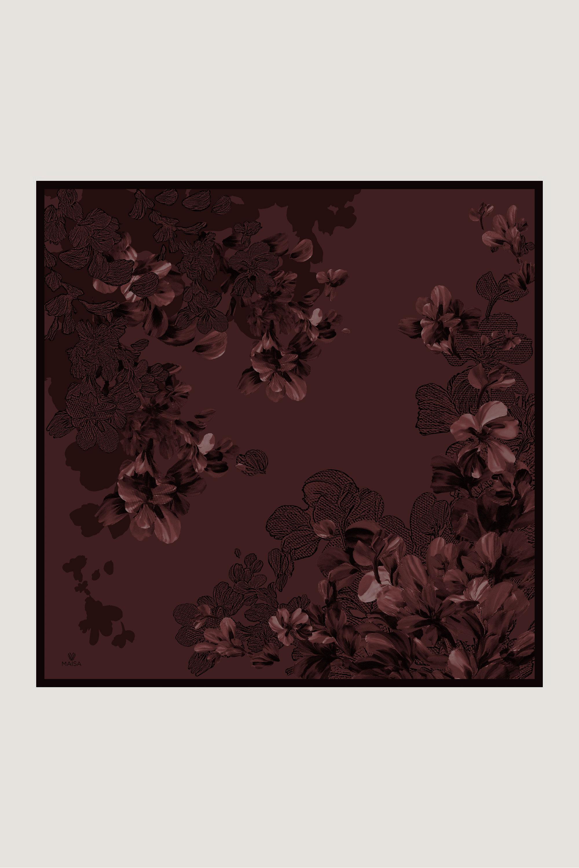 LAL TİVİL İPEK EŞARP 90*90 CM - MÜRDÜM