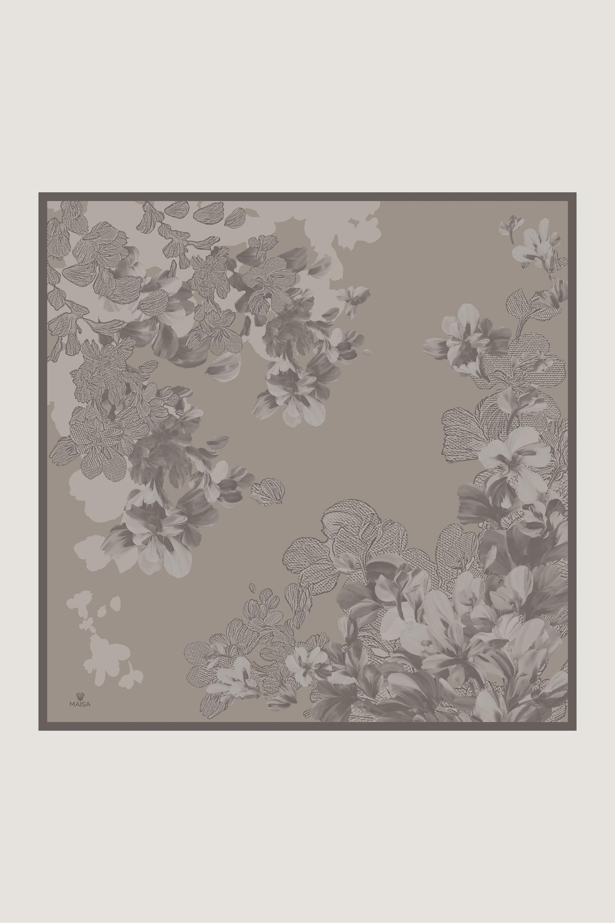 LAL TİVİL İPEK EŞARP 90*90 CM - VİZON