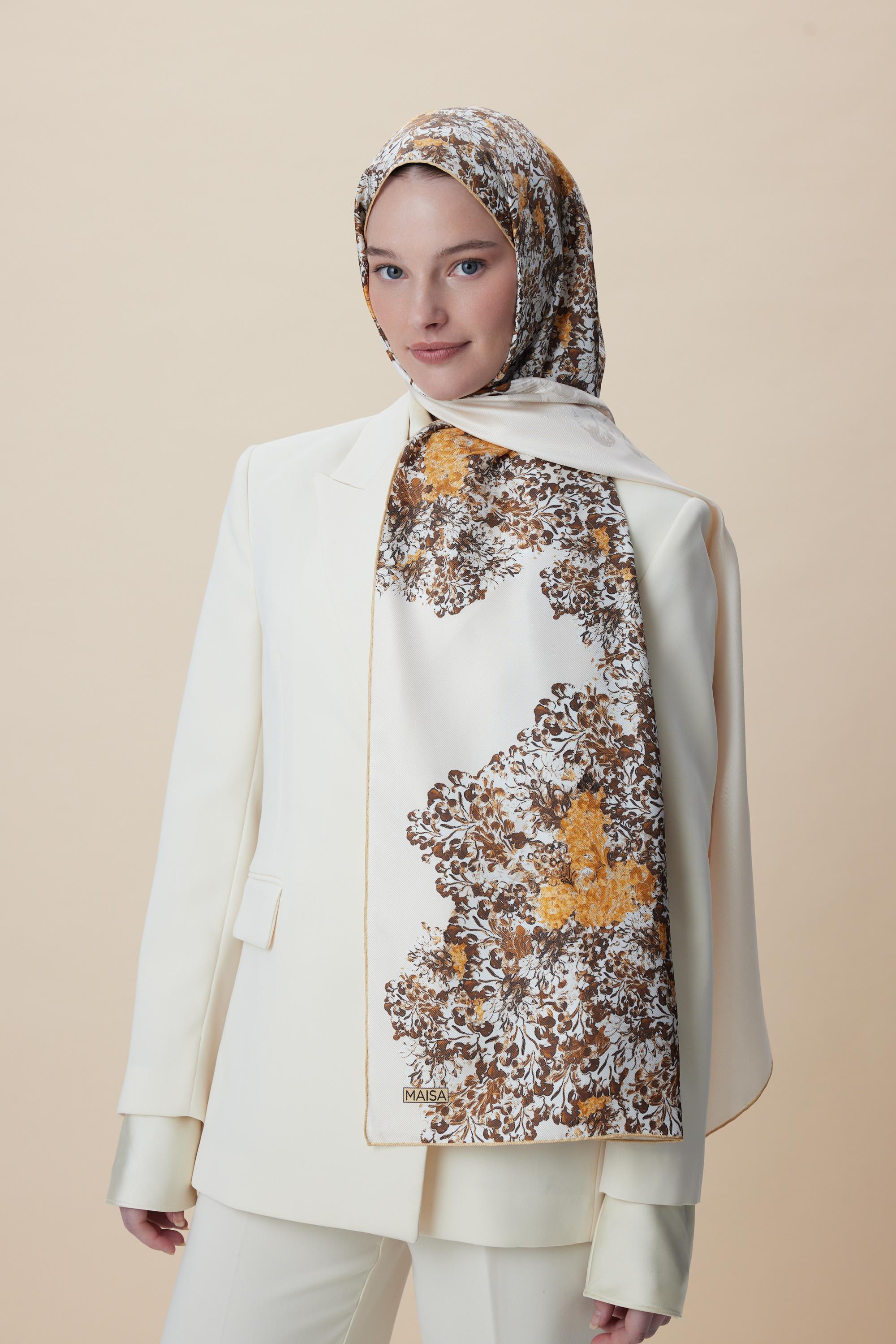 LARİN MULBERRY İPEK ŞAL 70*190 - BEJ