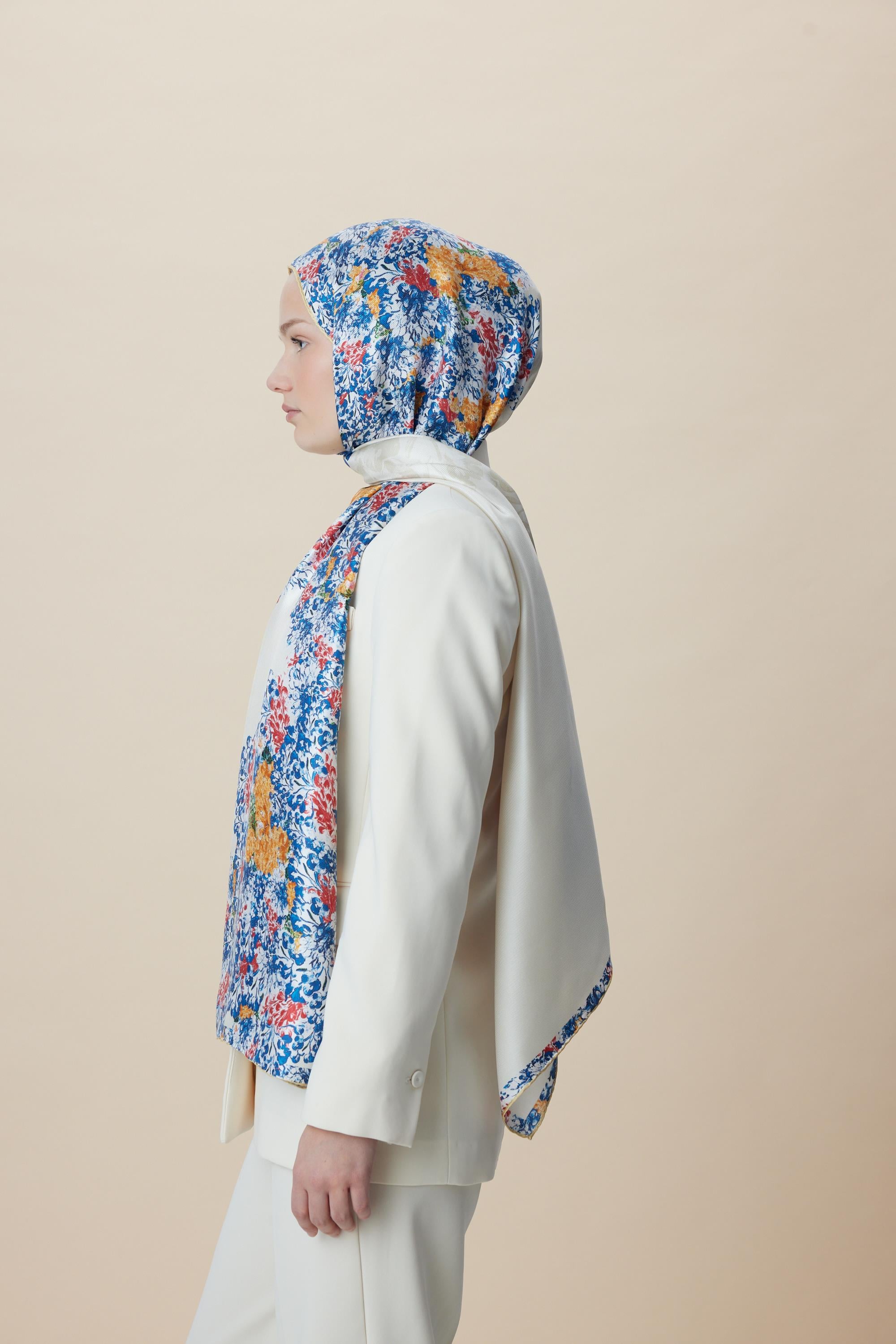 LARİN MULBERRY İPEK ŞAL 70*190 - MAVİ