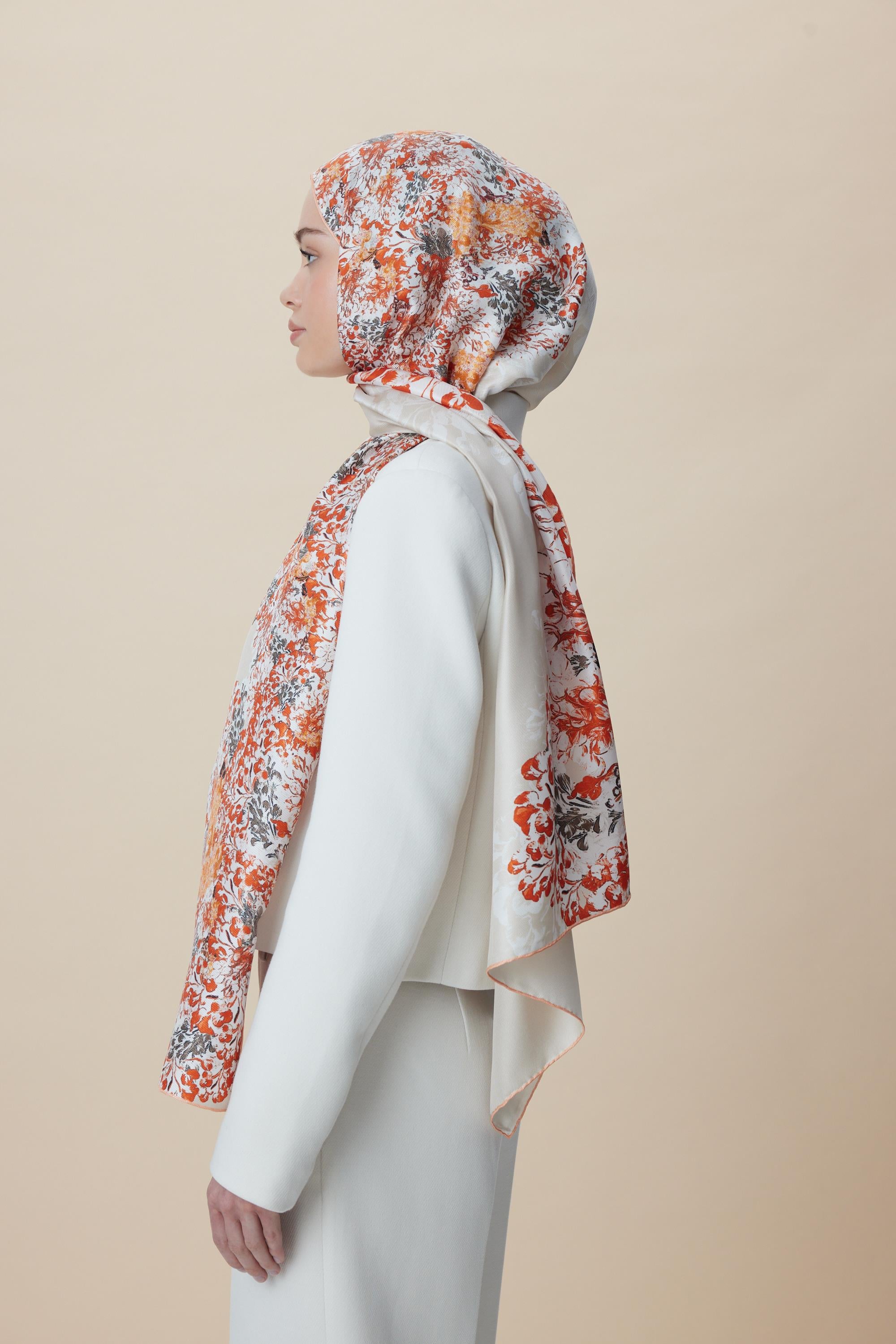 LARİN MULBERRY İPEK ŞAL 70*190 - MERCAN
