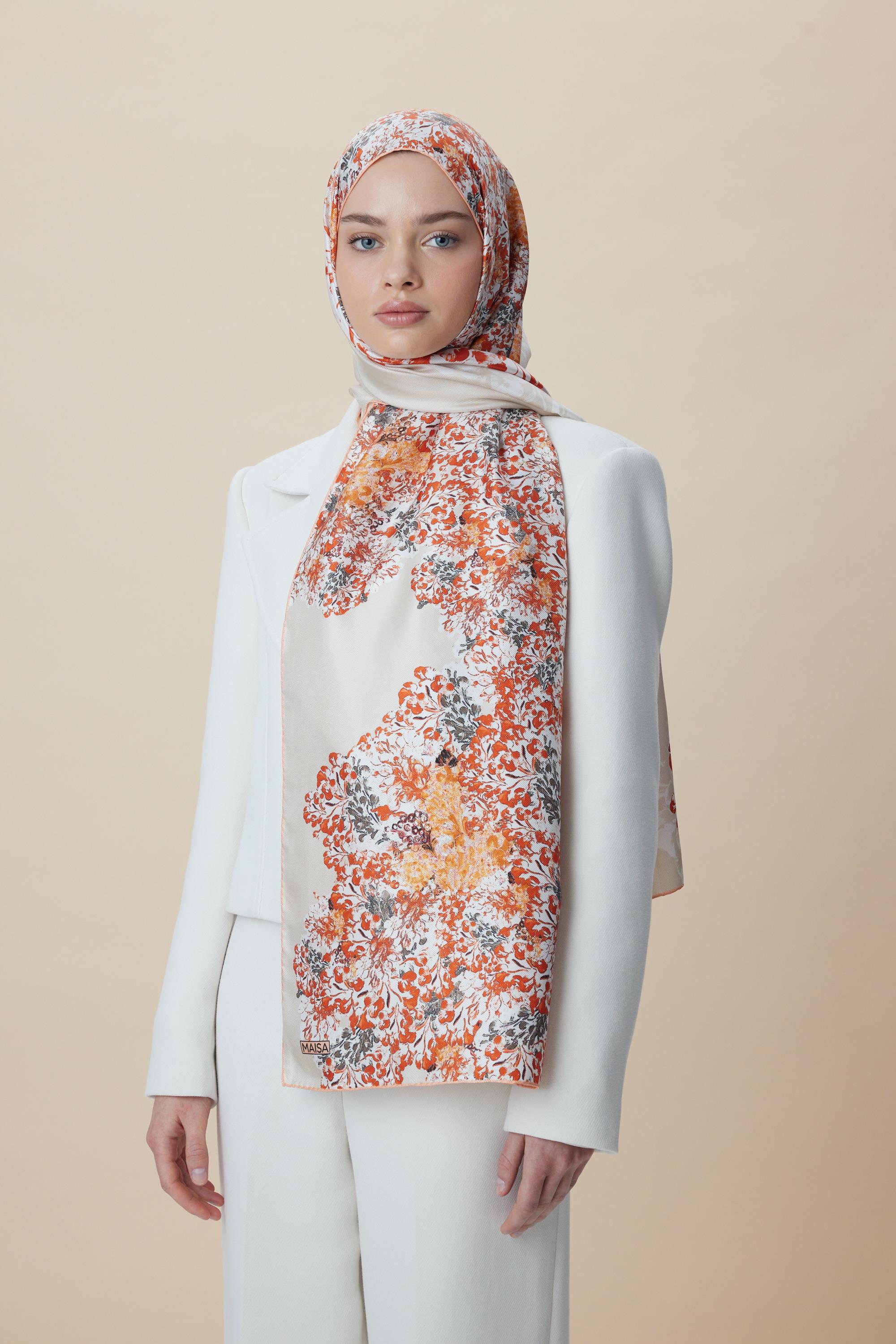 LARİN MULBERRY İPEK ŞAL 70*190 - MERCAN