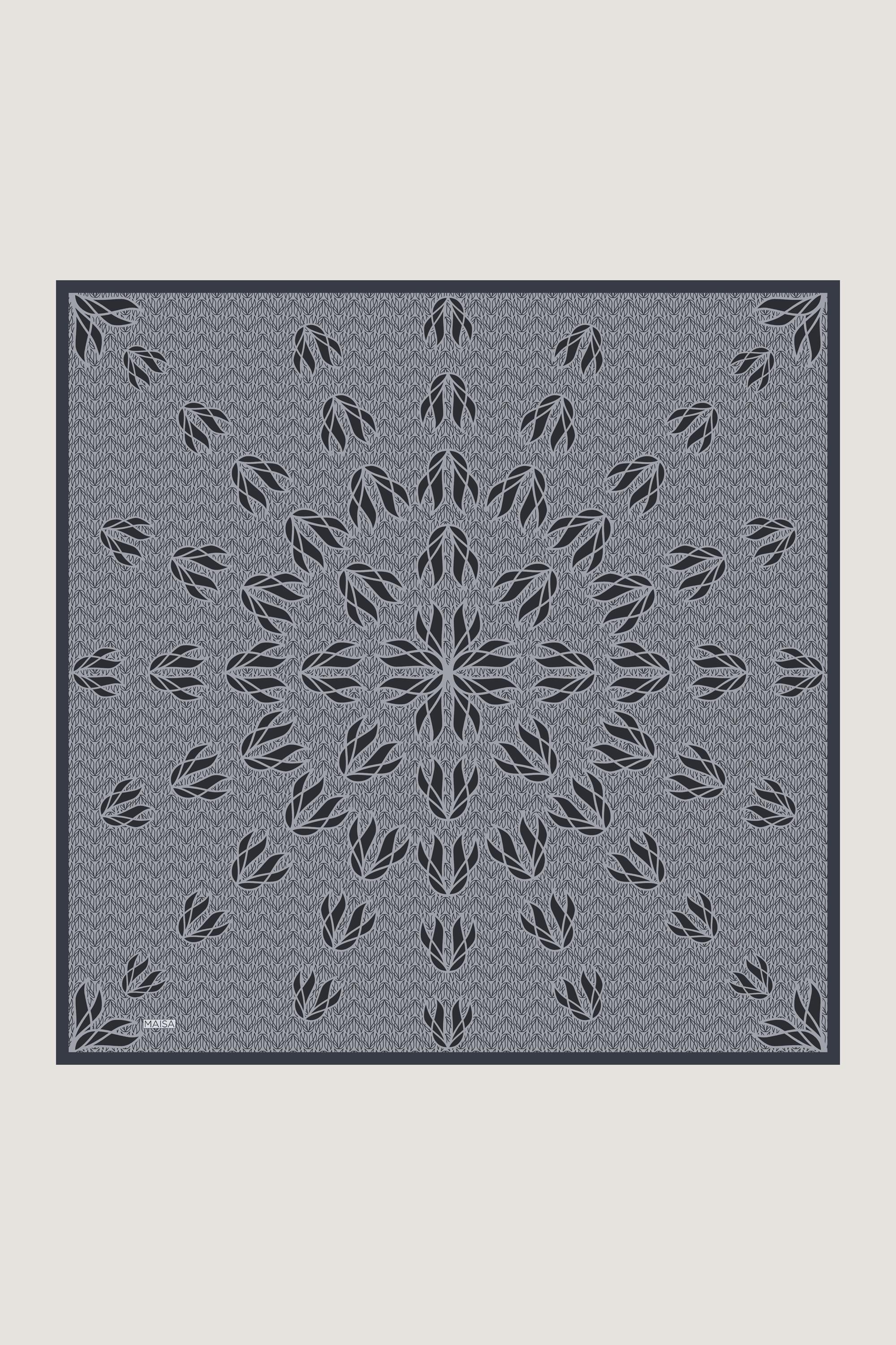 LAVİ TİVİL İPEK EŞARP 90*90 CM - GRİ
