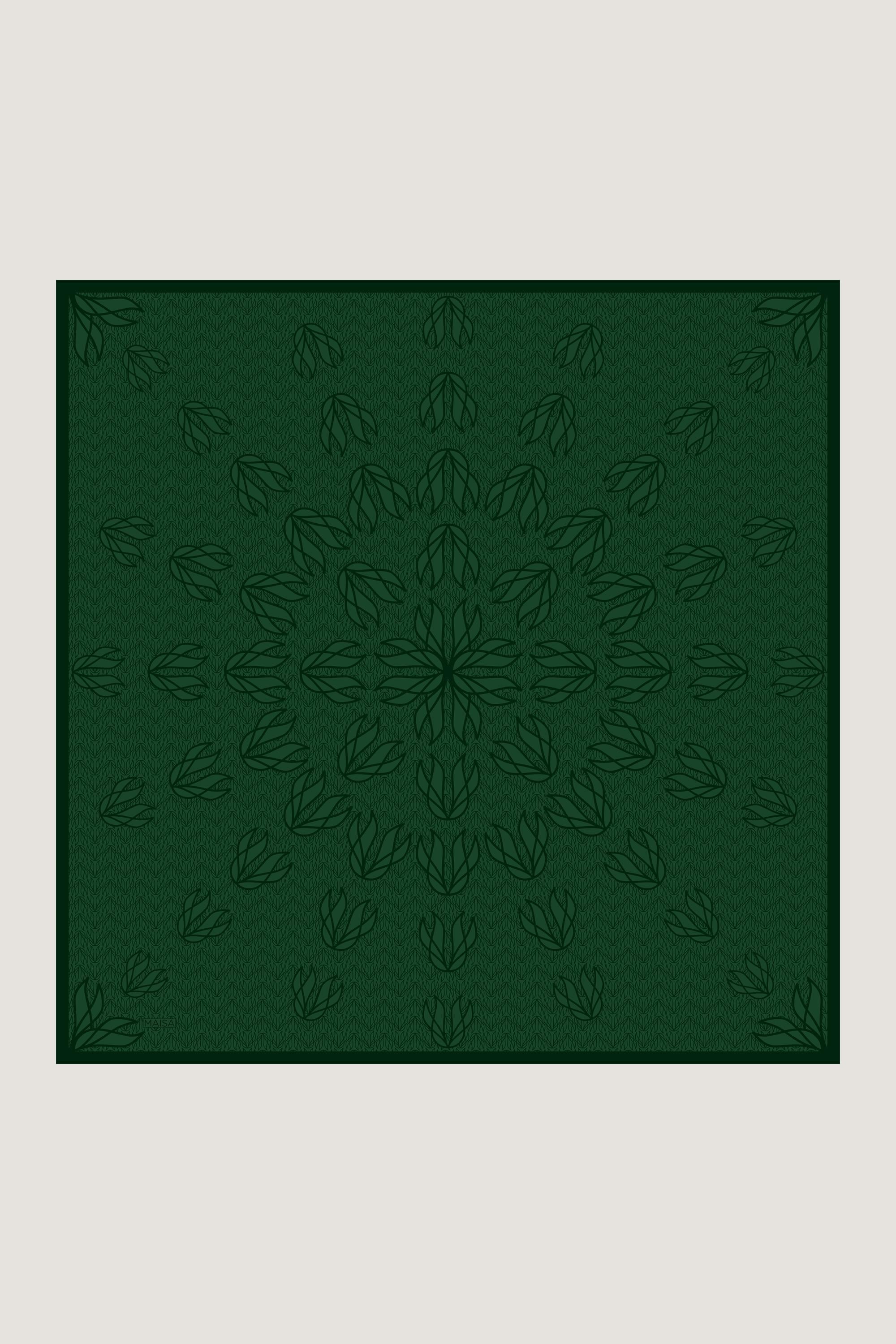 LAVİ TİVİL İPEK EŞARP 90*90 CM - KOYU YEŞİL