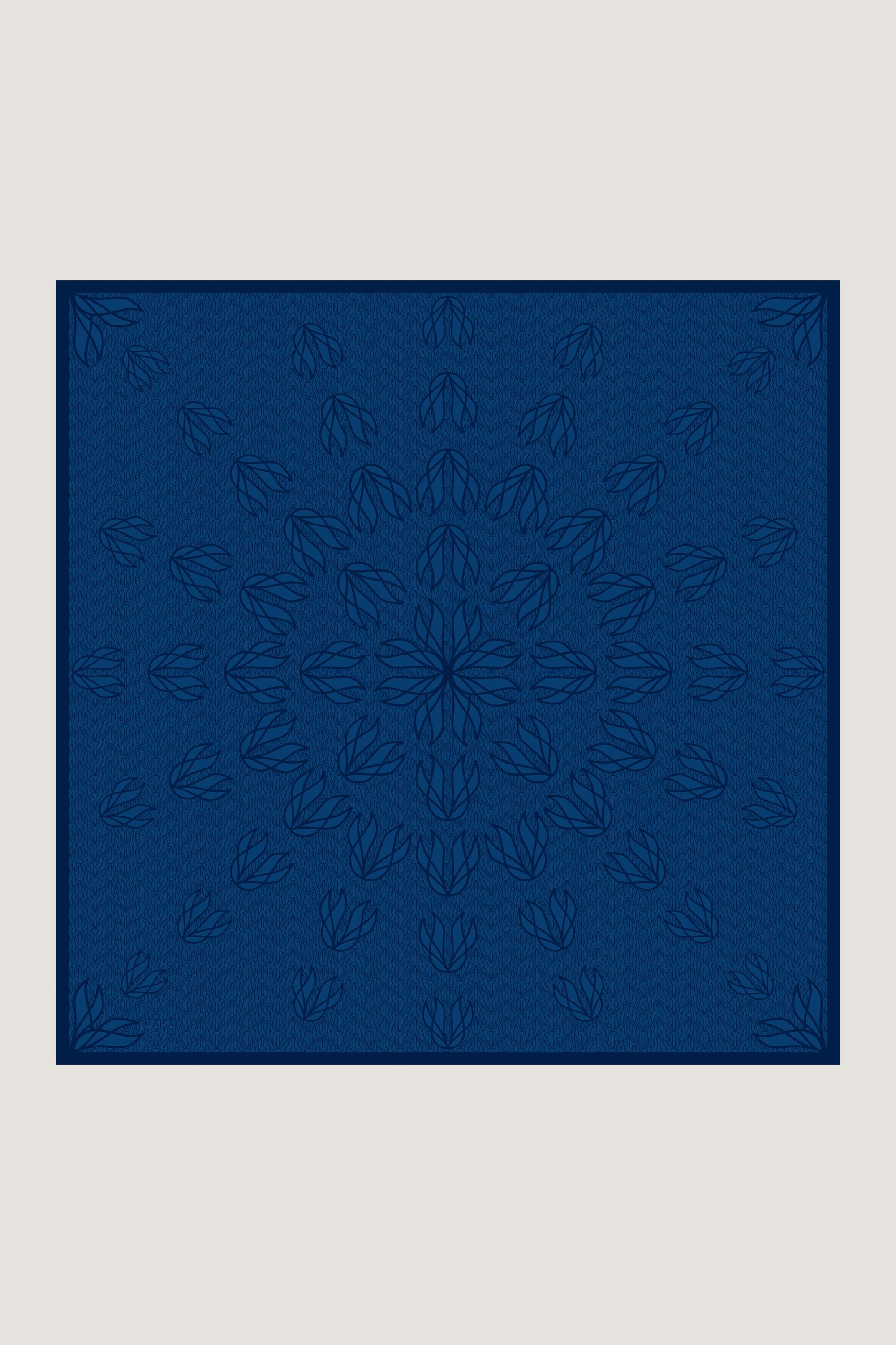 LAVİ TİVİL İPEK EŞARP 90*90 CM - LACİVERT