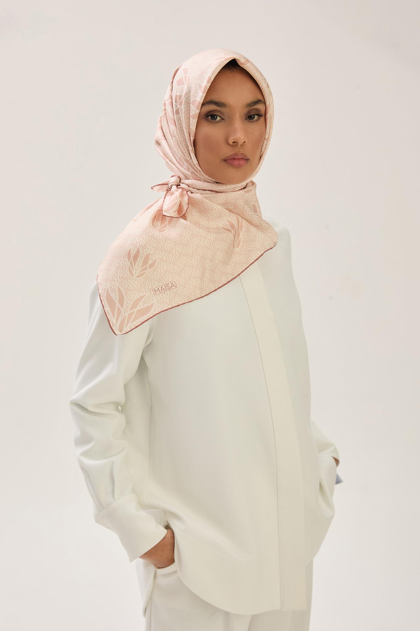 LAVİ TİVİL İPEK EŞARP 90*90 CM - TARÇIN