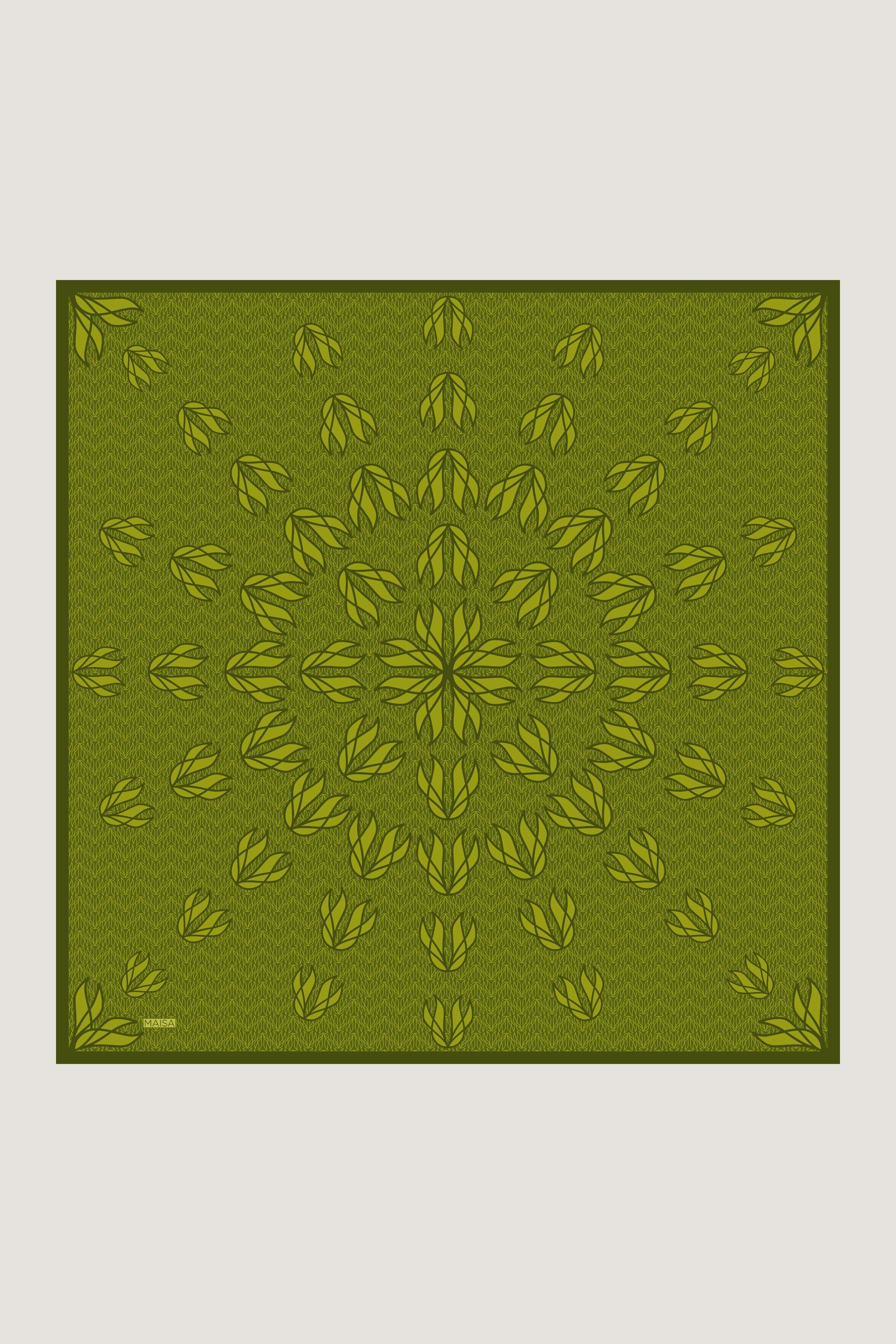 LAVİ TİVİL İPEK EŞARP 90*90 CM - YEŞİL