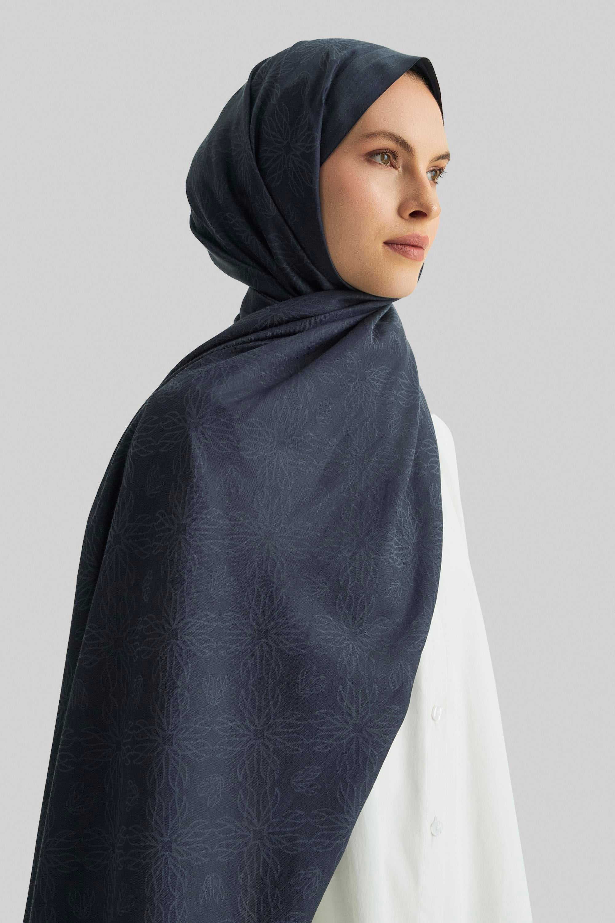 LİZAY PAMUK İPEK ŞAL-INDIGO