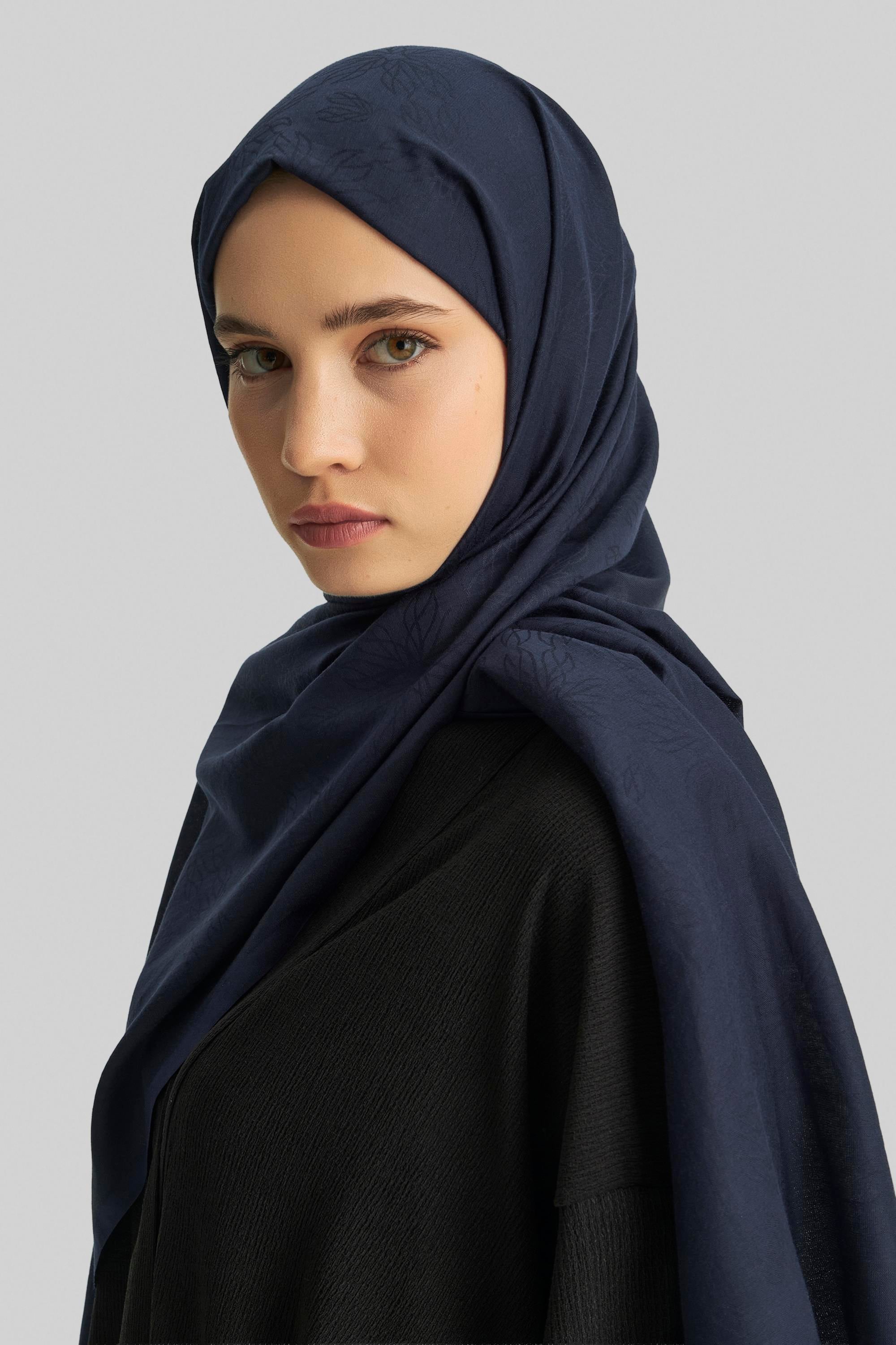 LİZAY PAMUK İPEK ŞAL-LACİVERT