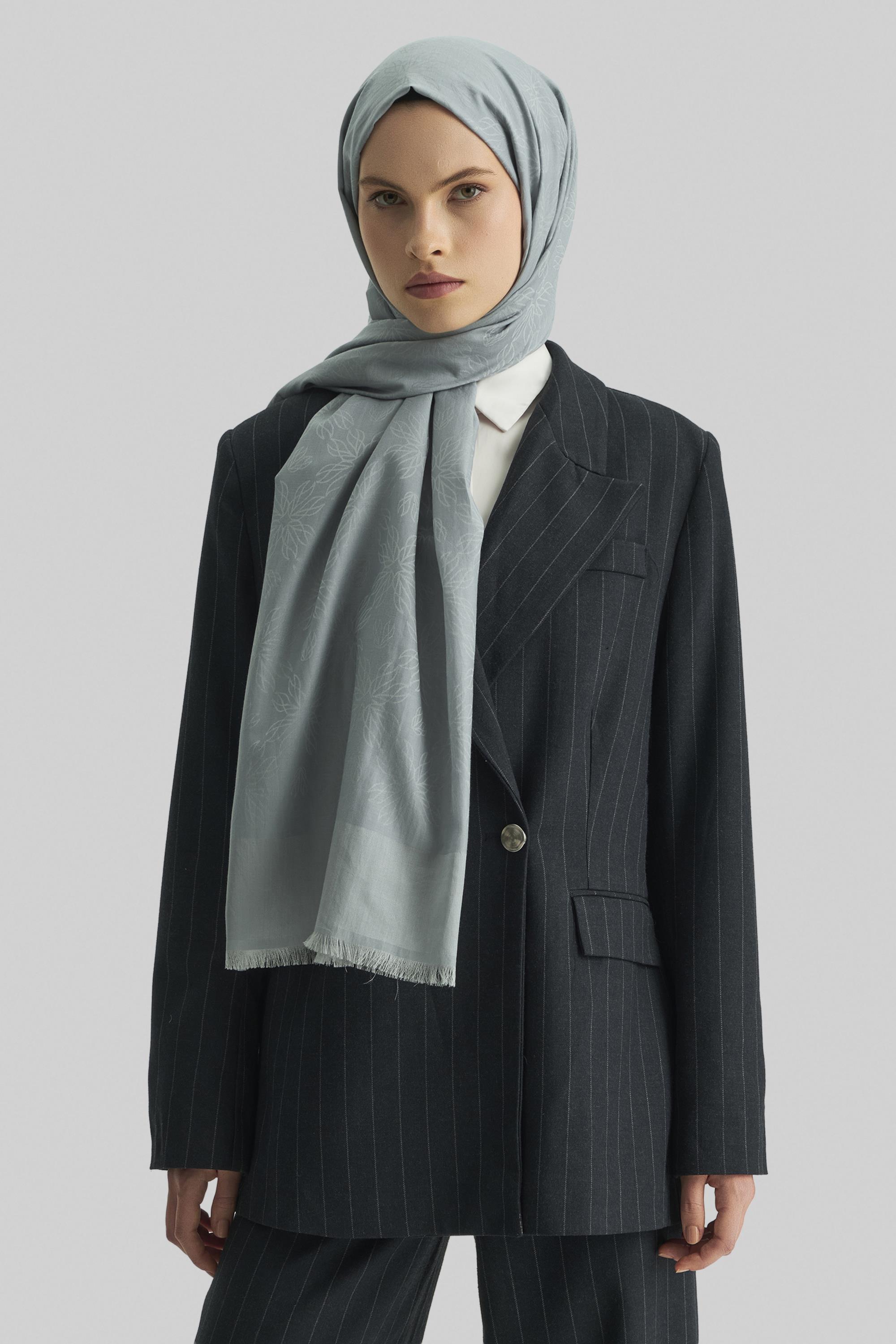 LİZAY PAMUK İPEK ŞAL-MAVİ