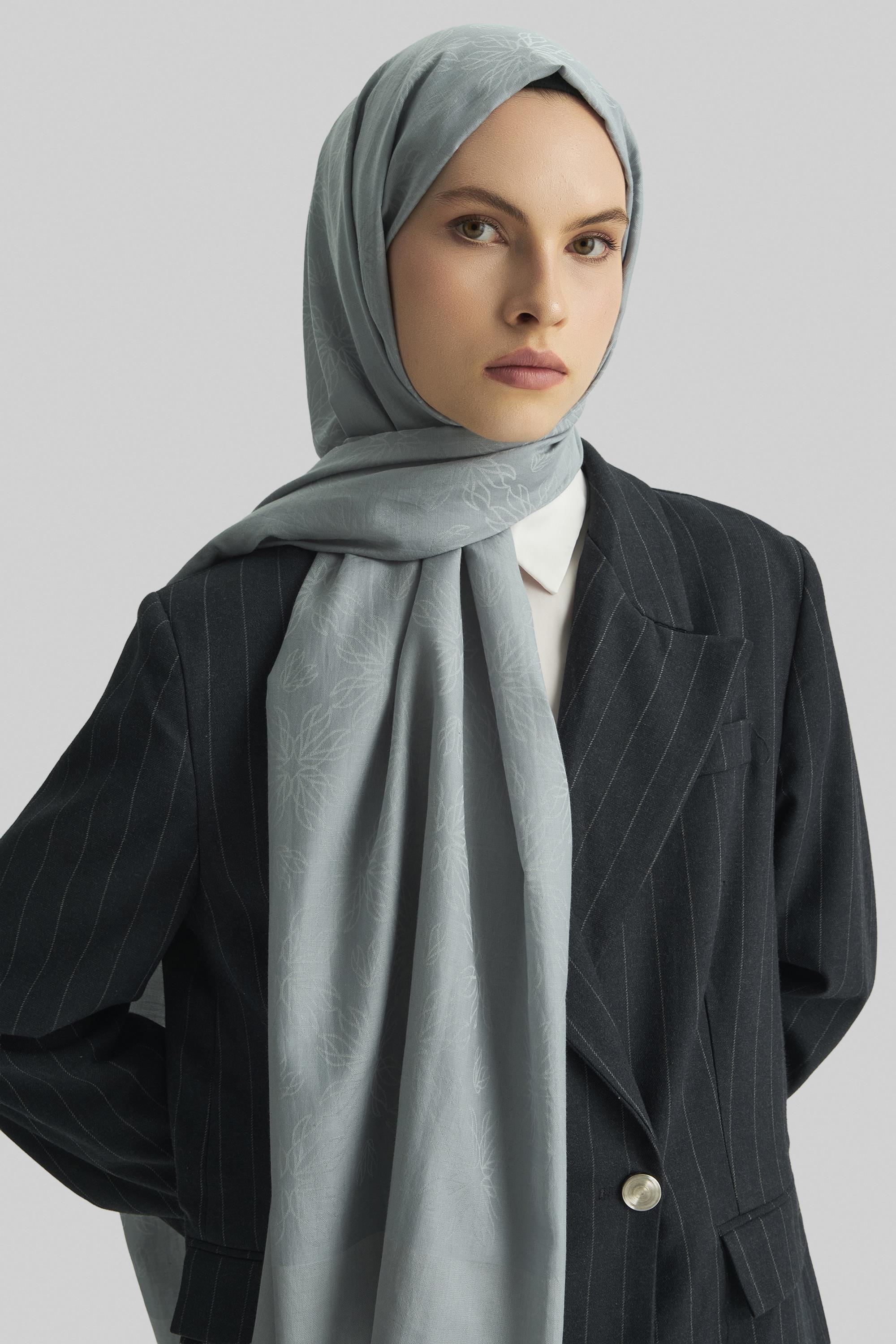 LİZAY PAMUK İPEK ŞAL-MAVİ