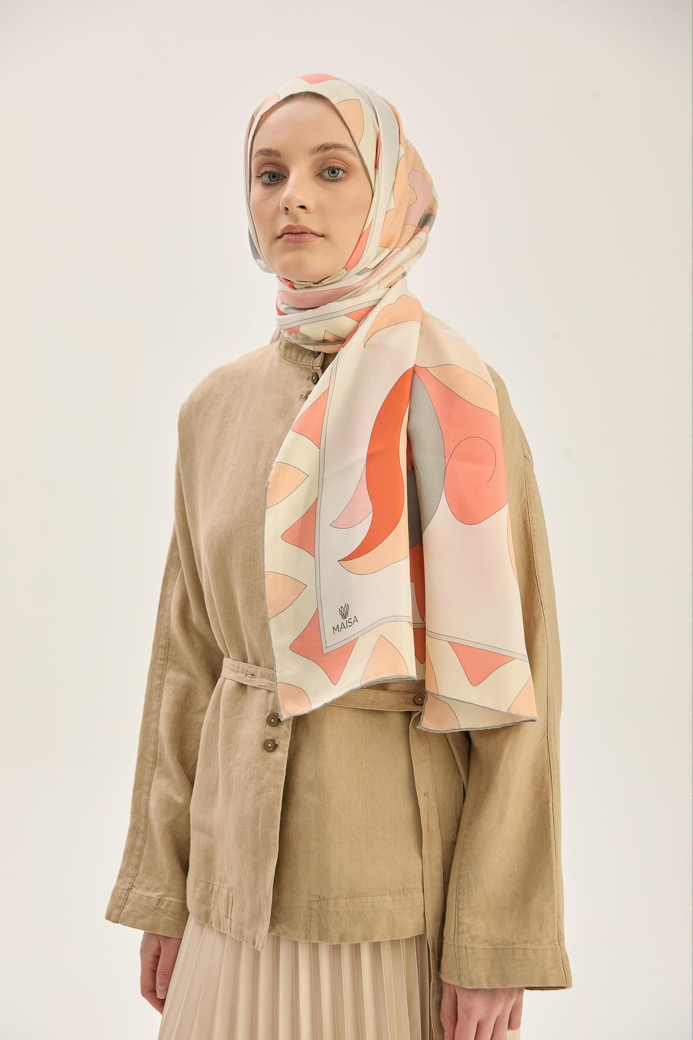 MAH PAMUK İPEK ŞAL 70*190 CM - SOMON