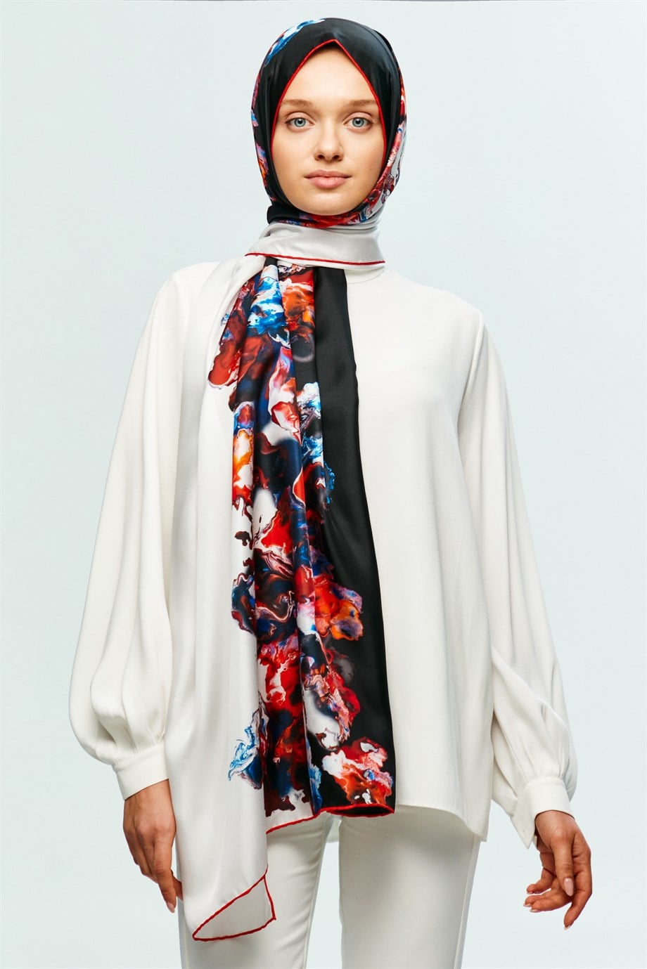 MAİ LAL TİVİL İPEK ŞAL 75x200