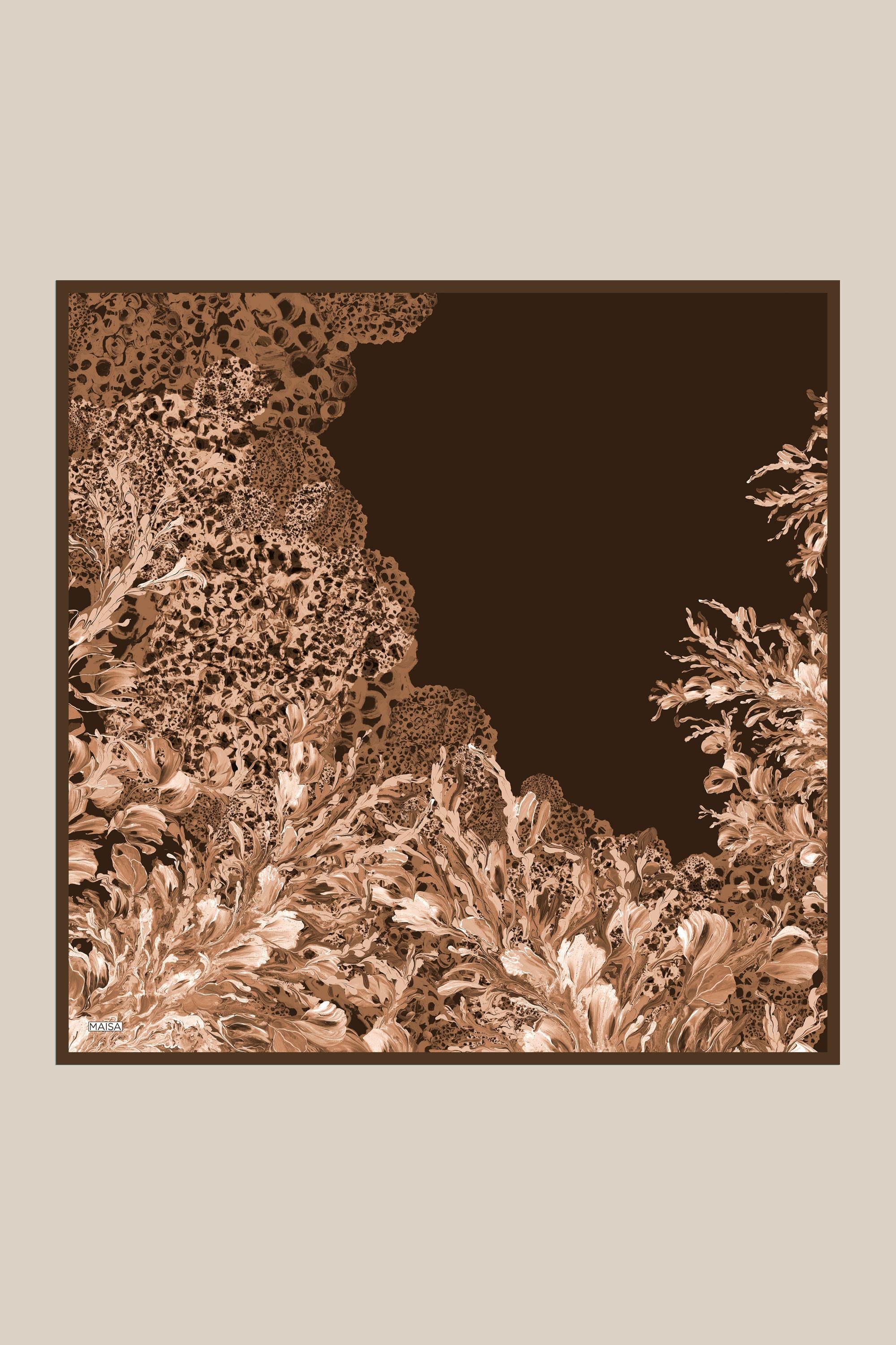 MED-CEZİR TİVİL İPEK EŞARP 90*90 CM - BAKIR