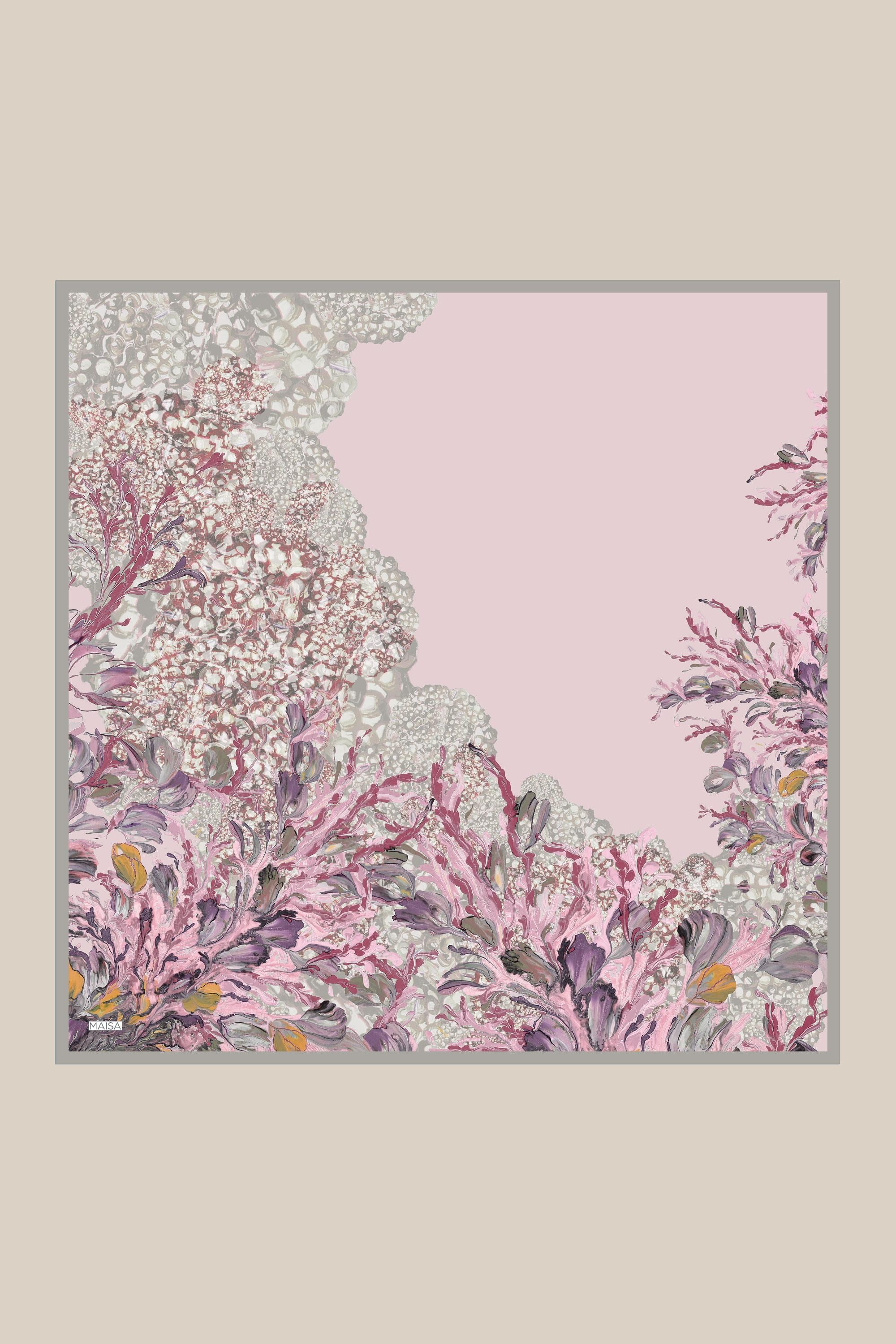 MED-CEZİR TİVİL İPEK EŞARP 90*90 CM - PUDRA PEMBE