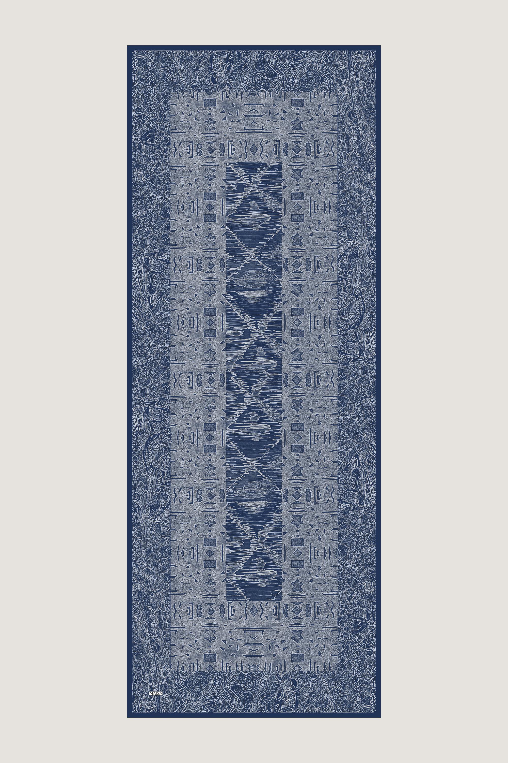 MERZ MULBERRY İPEK ŞAL 70*190 CM - MAVİ