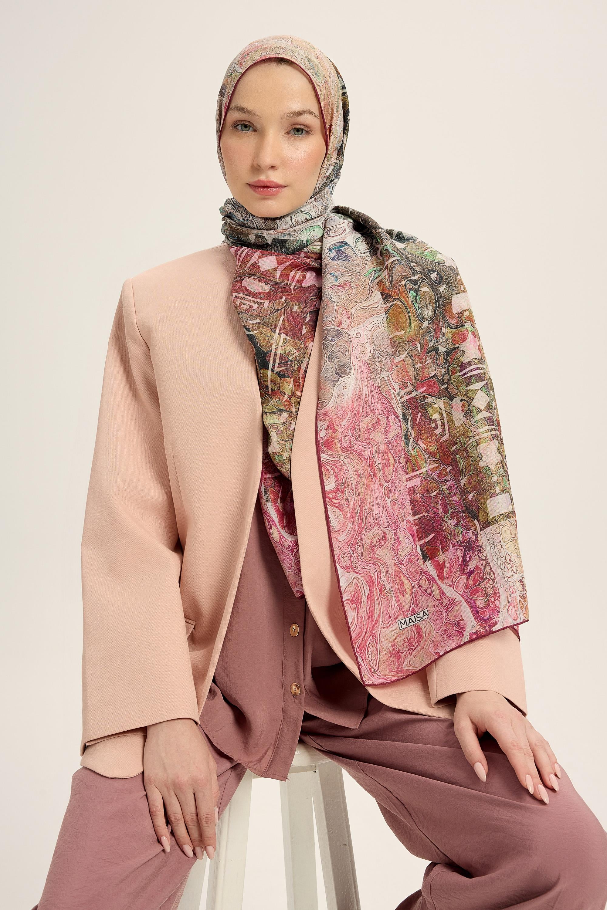 MERZ PAMUK İPEK ŞAL 70*190 CM - PEMBE