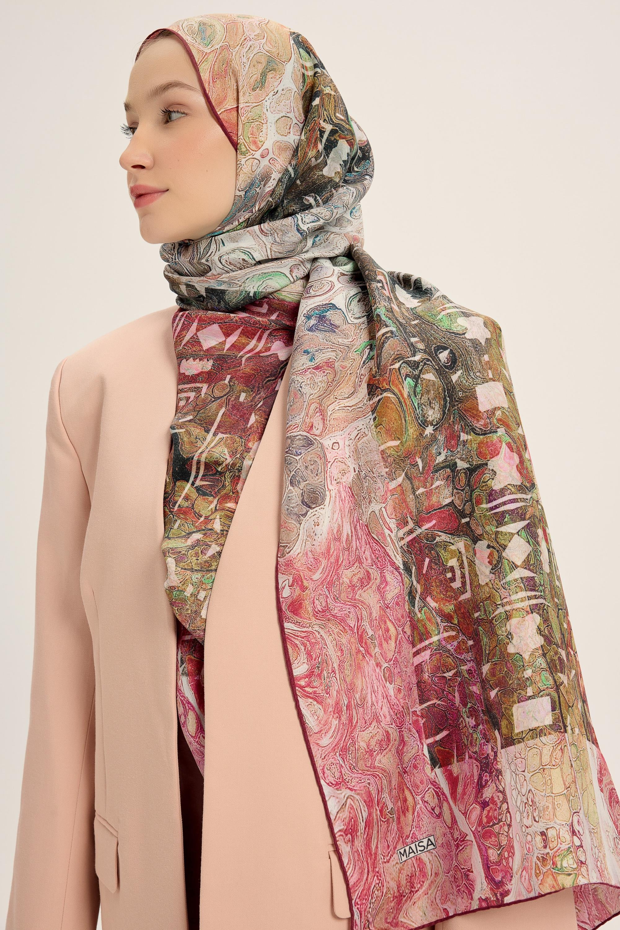 MERZ PAMUK İPEK ŞAL 70*190 CM - PEMBE