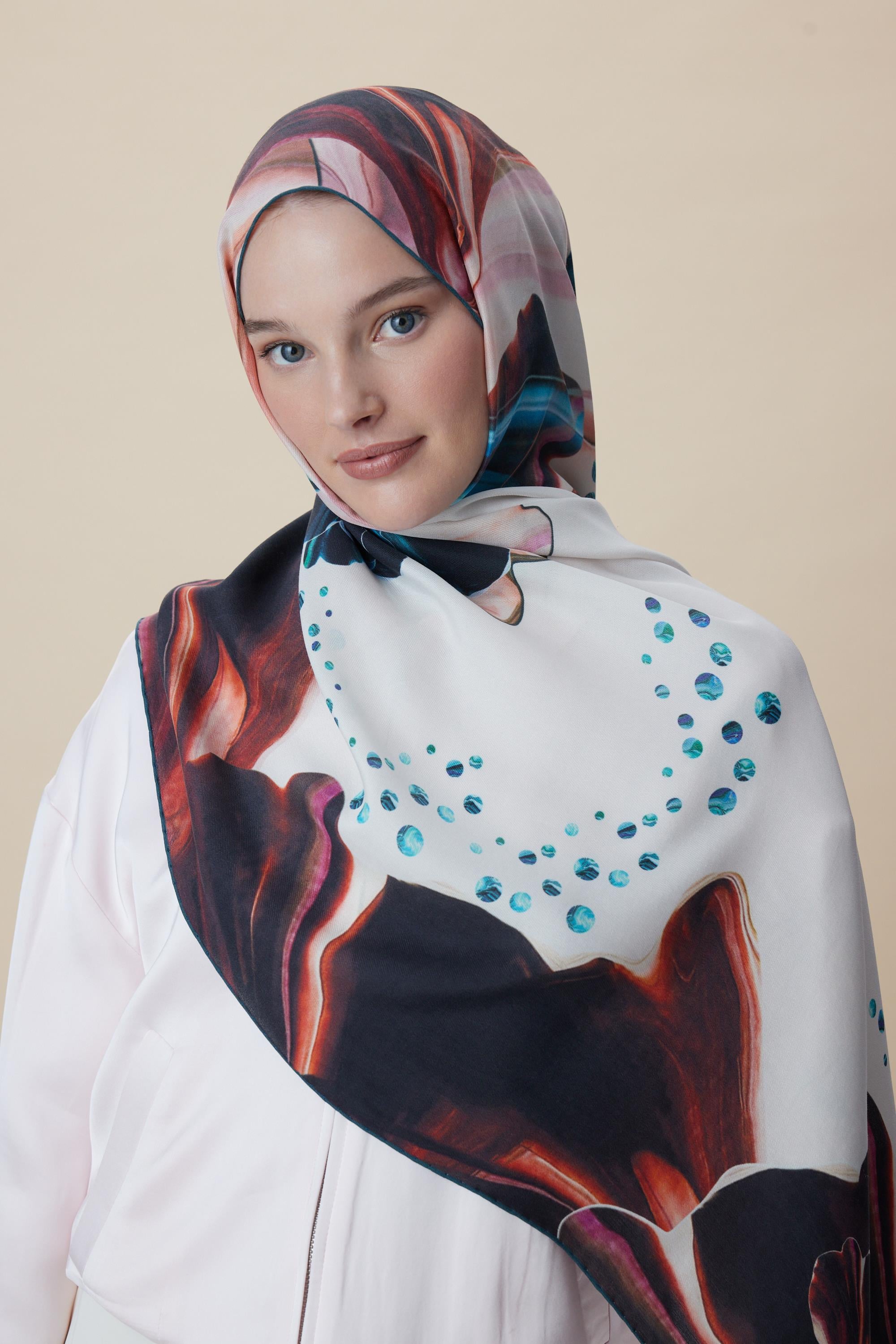 MEVCE PAMUK İPEK ŞAL 70*190 CM - PETROL MAVİSİ