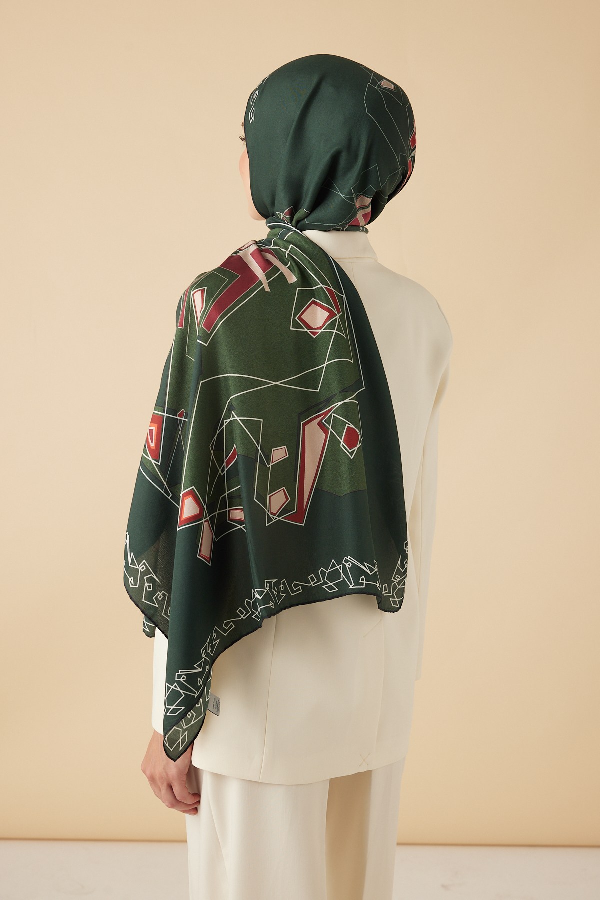 MİNA PAMUK İPEK ŞAL 70*190 CM - YEŞİL