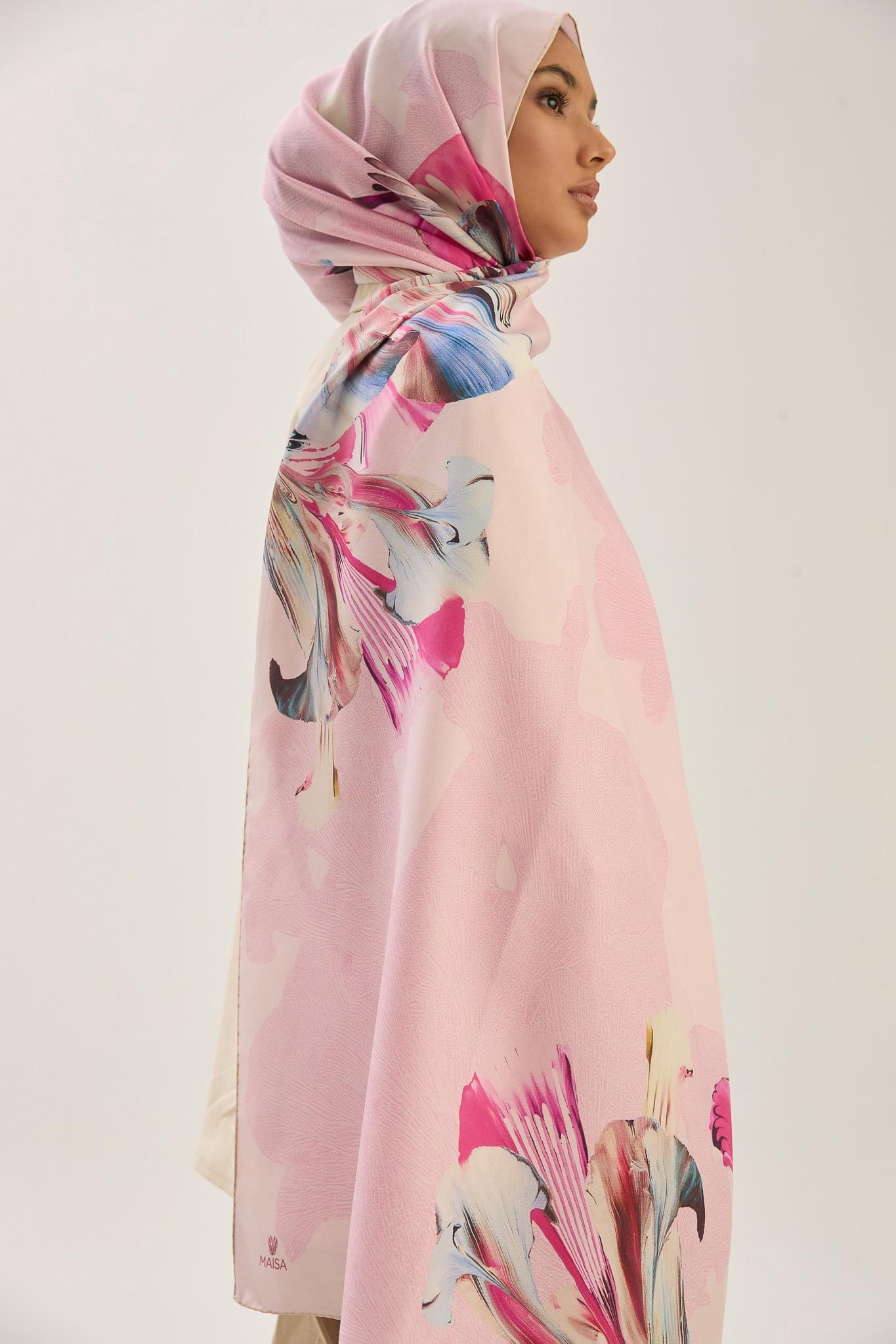 MİRA PAMUK İPEK ŞAL 70*190 CM - PEMBE