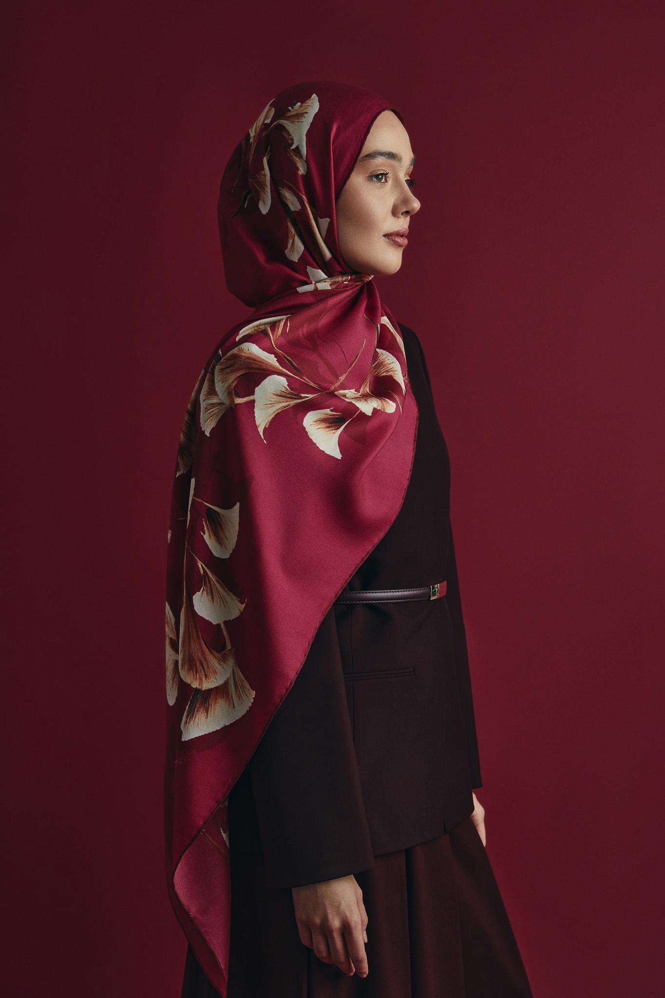 MİSK PAMUK İPEK ŞAL 70*190 CM - KIRMIZI