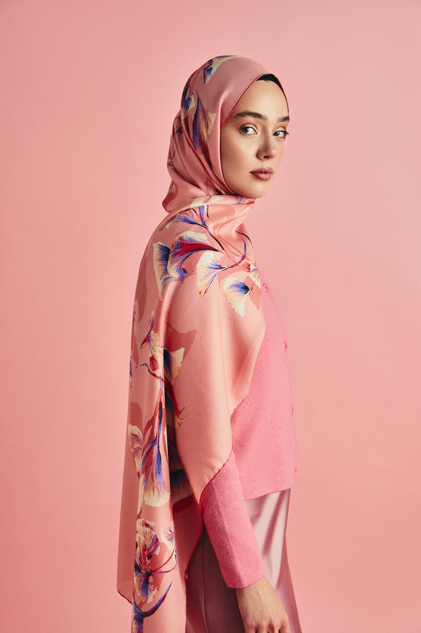 MİSK PAMUK İPEK ŞAL 70*190 CM - PEMBE